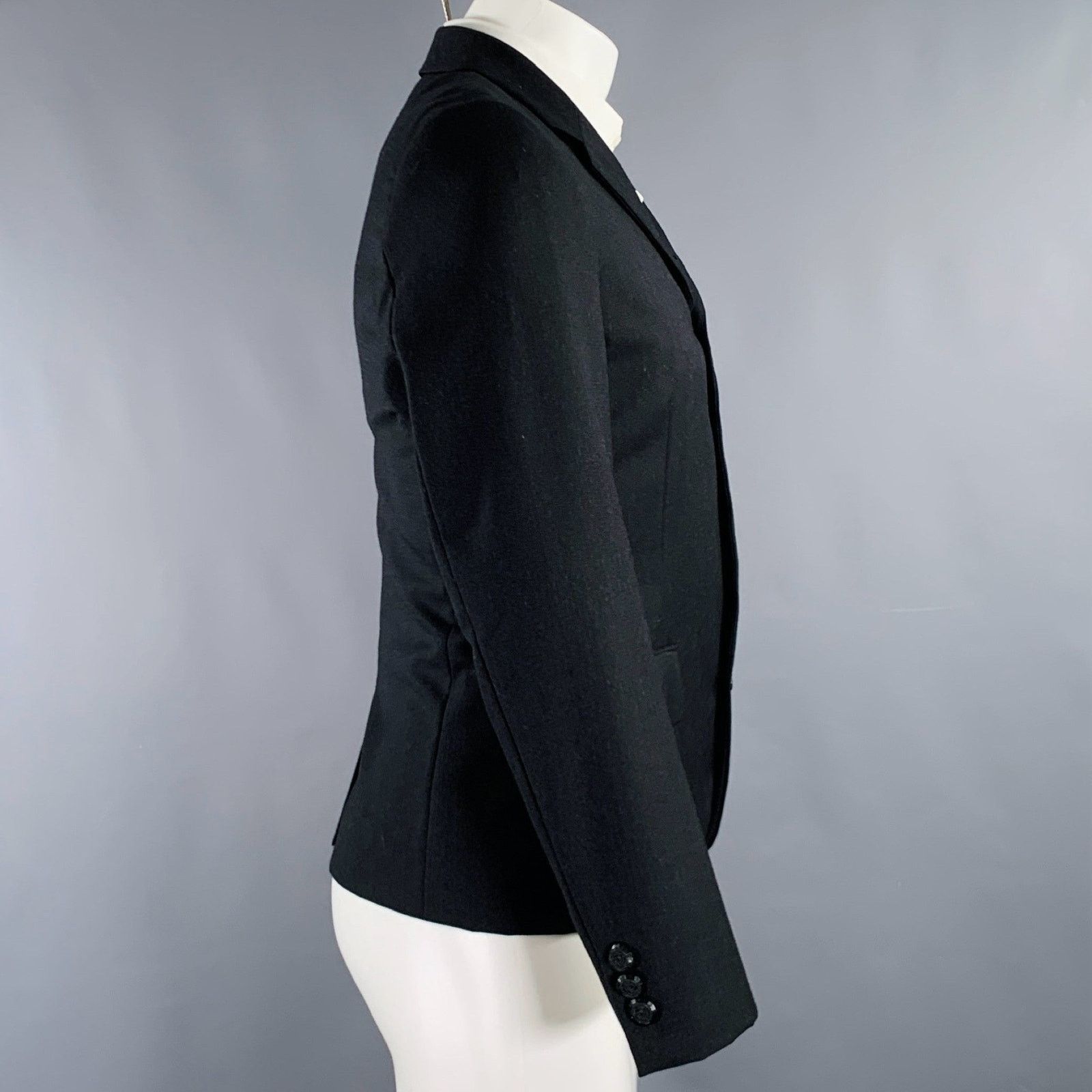 Comme des Garcons Homme Plus PLUS 2012 Size S Black Wool Cashmere Sport Coat Size 36R - 3 Thumbnail