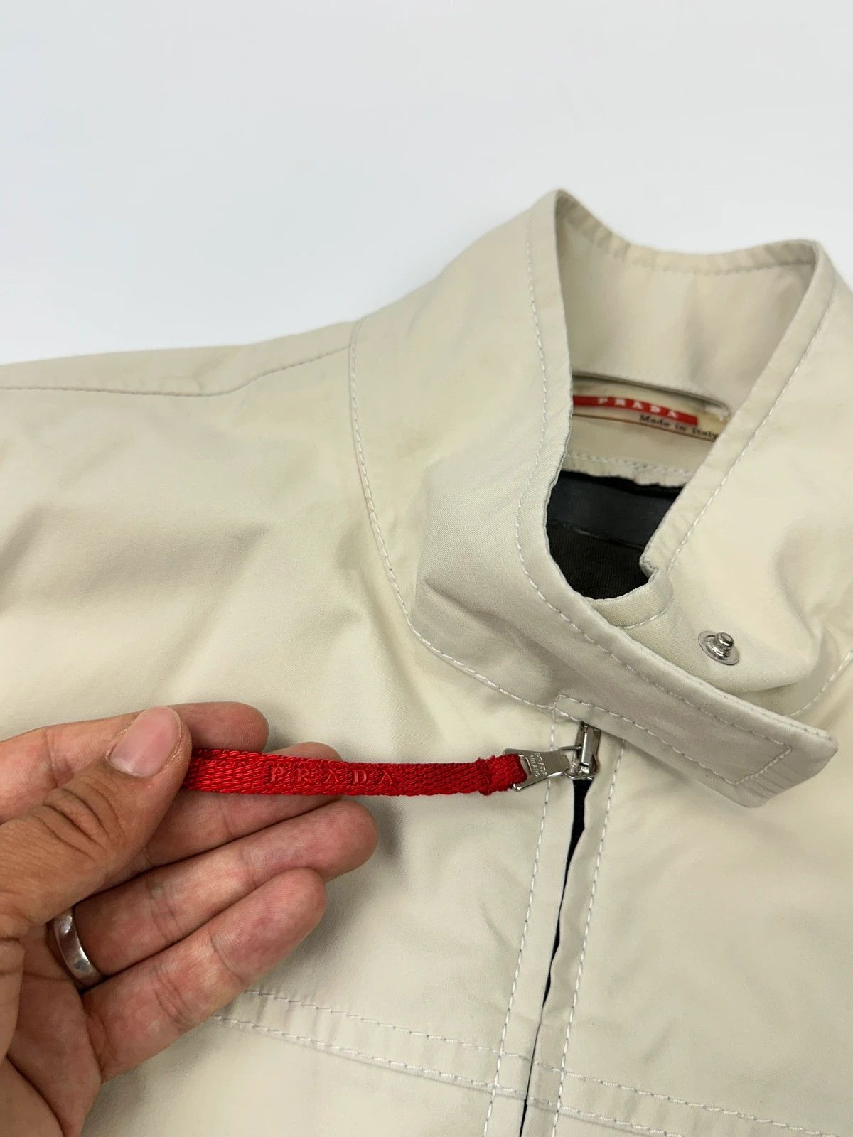 Prada Prada Sport SS2000 Nylon Beige Gore-Tex Rain Jacket Size L / US 10 / IT 46 - 4 Thumbnail