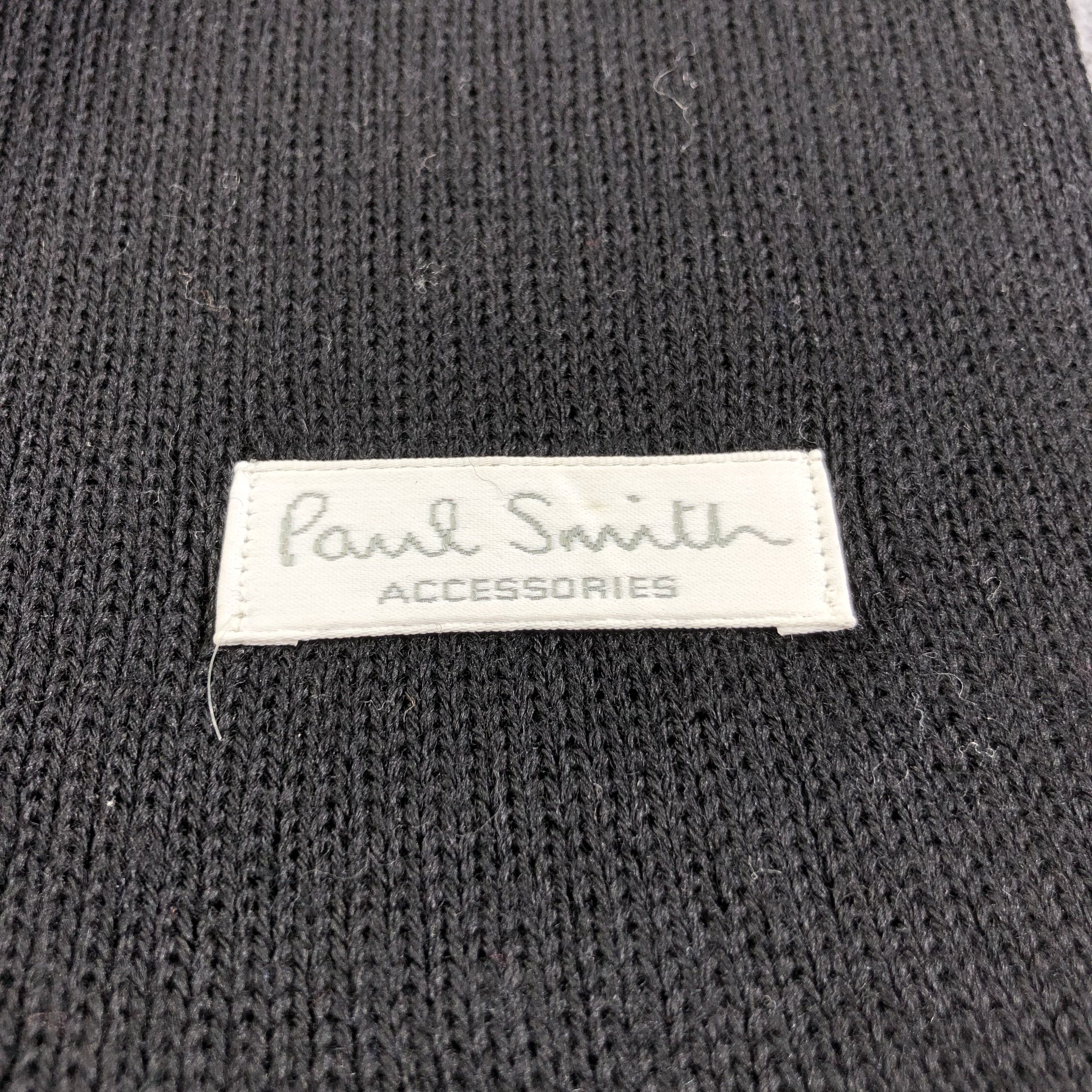 Paul Smith Paul Smith Plain Black Knit Wool Scarf Muffler V1342 Size ONE SIZE - 5 Thumbnail