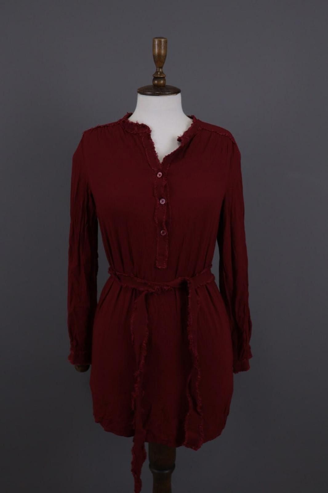 Zadig & Voltaire Zadig & Voltaire Rajel Burgundy Henley Bealt Dress Size XS Size XS / US 0-2 / IT 36-38 - 1 Thumbnail