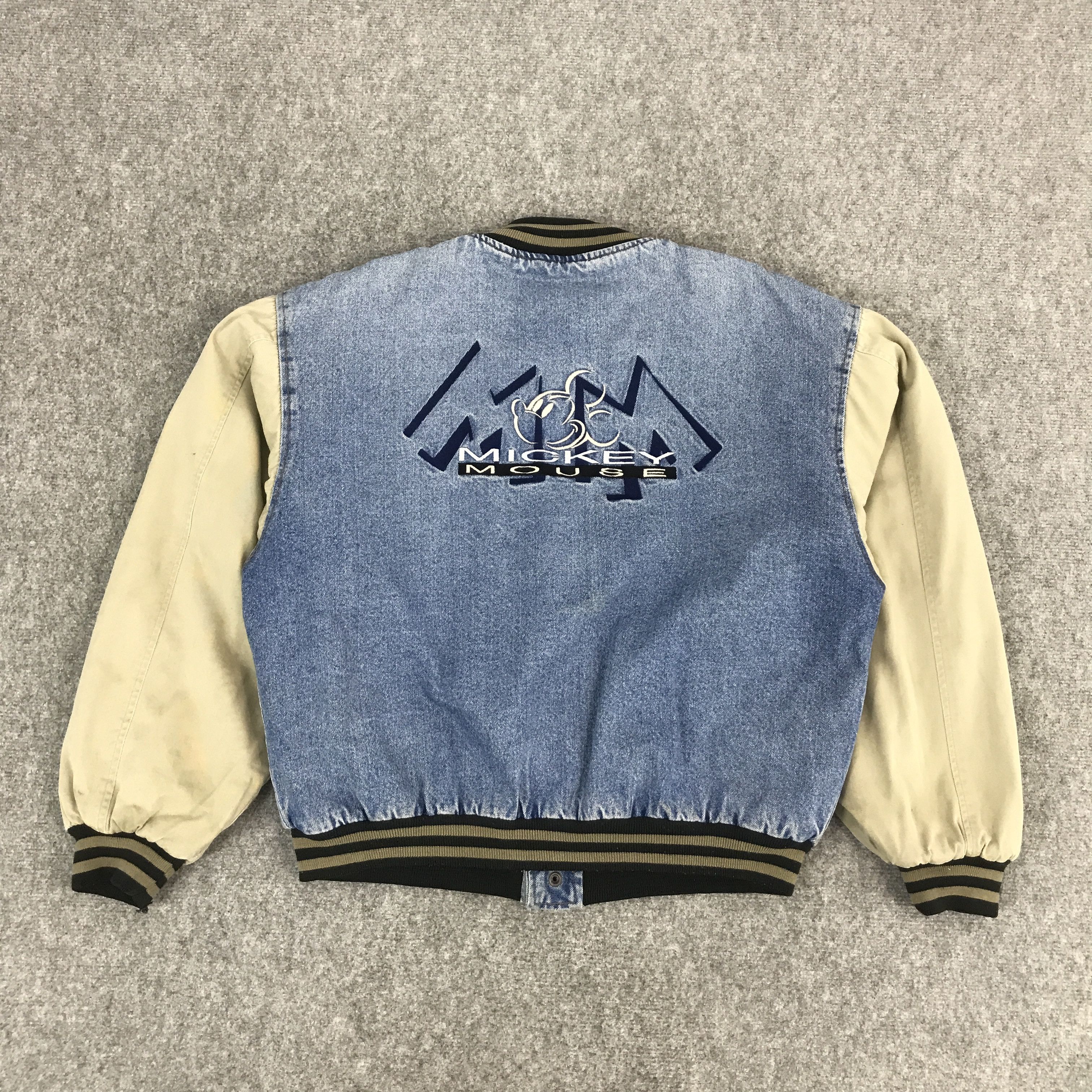 Japanese Brand × Mickey Mouse MICKEY MOUSE DESIGN COTTON VARSITY SNAP BUTTON JACKET Size US L / EU 52-54 / 3 - 2 Thumbnail