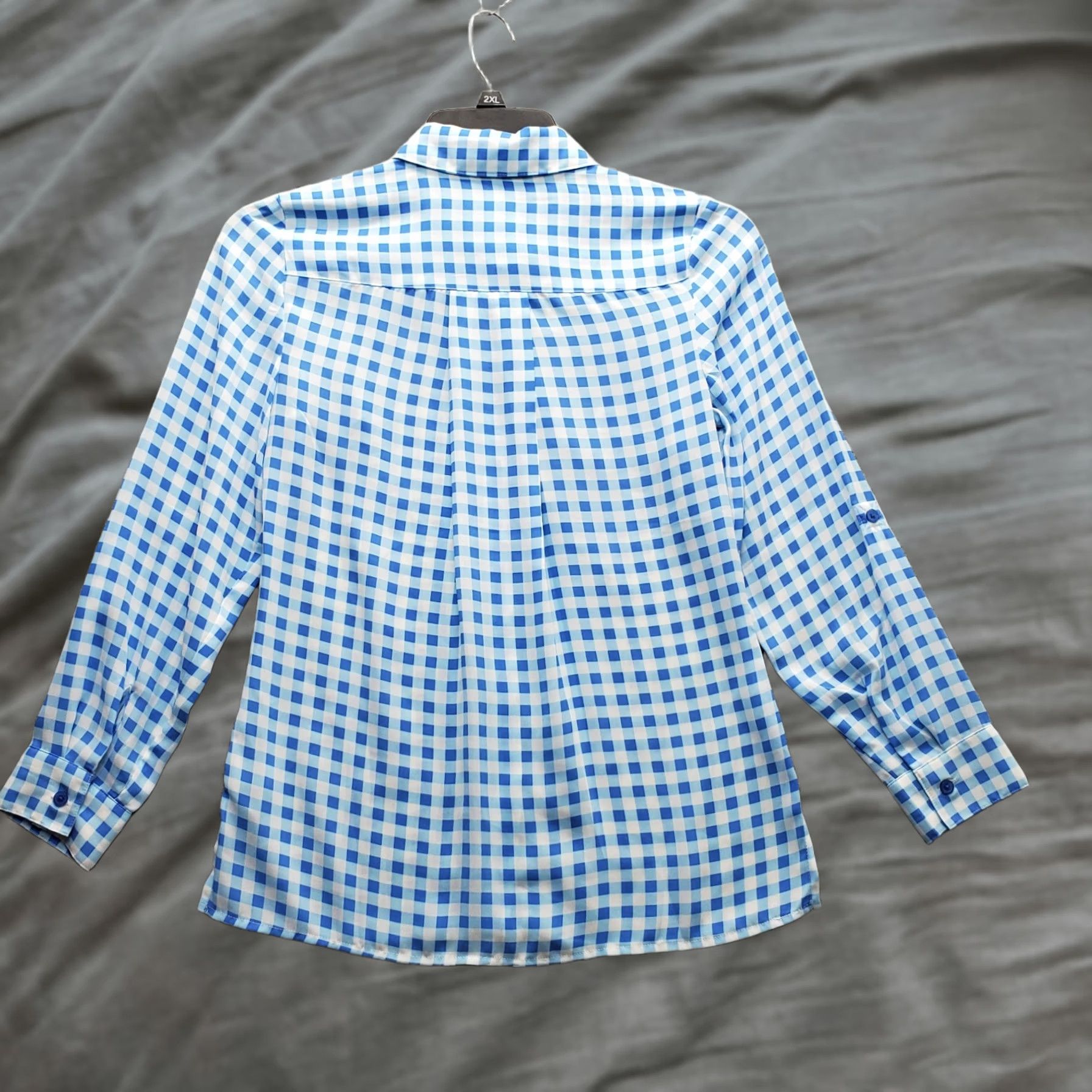 Denim & Co. Denim & Co. Shirt Womens 2XS Plaid Roll Tab Oversized Button-Up Multicolor Shirt Women 2XS Casual Size XXS / US 00 / IT 34 - 1 Thumbnail