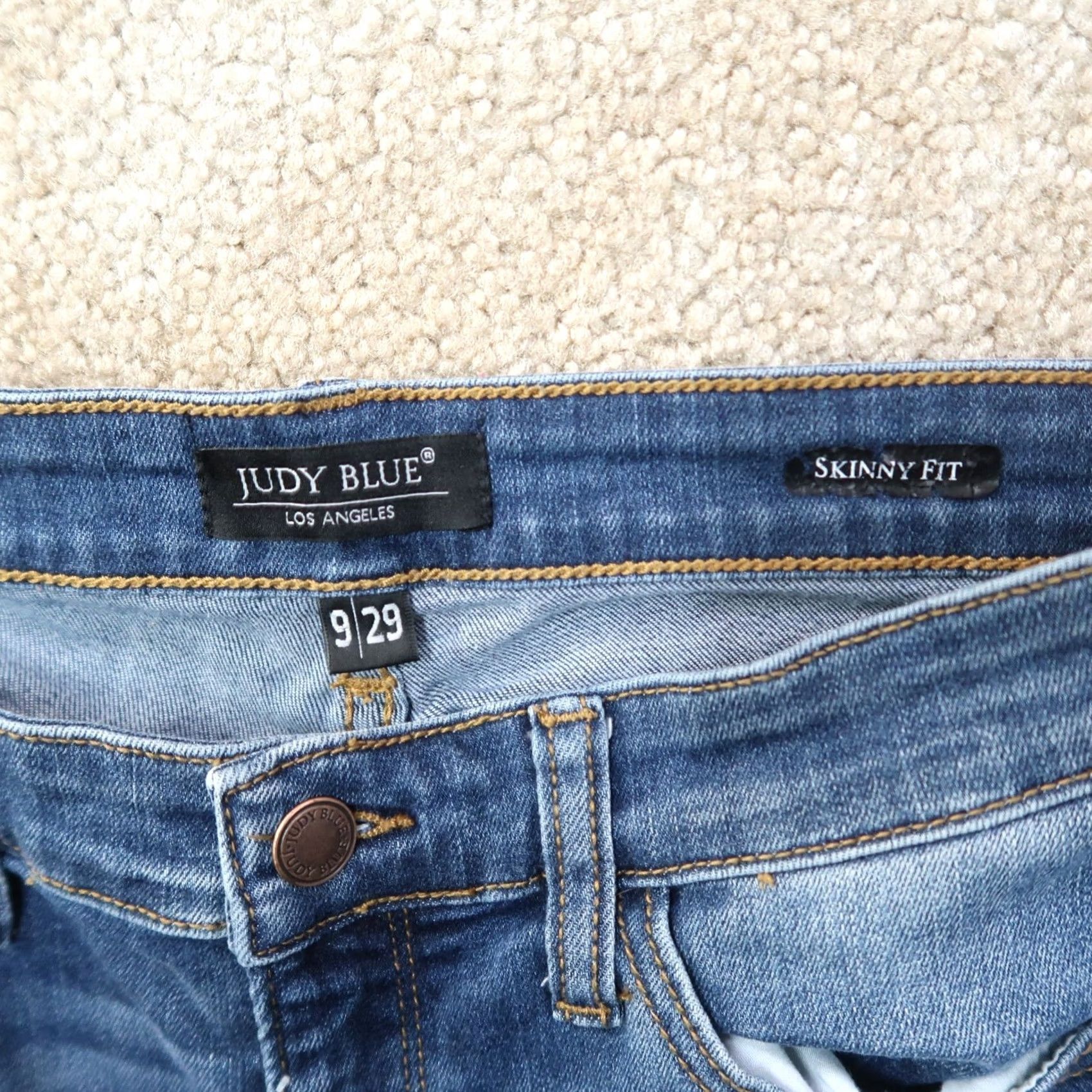Denime Judy Blue Skinny Jeans Women's 9/29 Blue Stretch Denim Mid Rise Jeans Slim 5-Pocket Denim Size 30" / US 8 / IT 44 - 3 Thumbnail