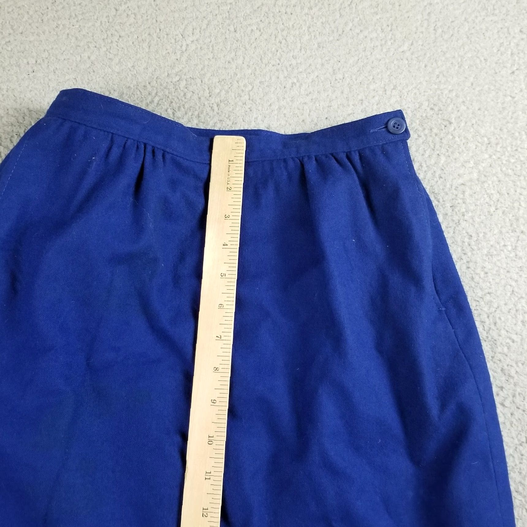 Pendleton VINTAGE Pendleton Skirt Women Wool Plaid 24X26 Knee Length A-Line Career Wear Purple Blue Size 42" / US 20 - 5 Thumbnail