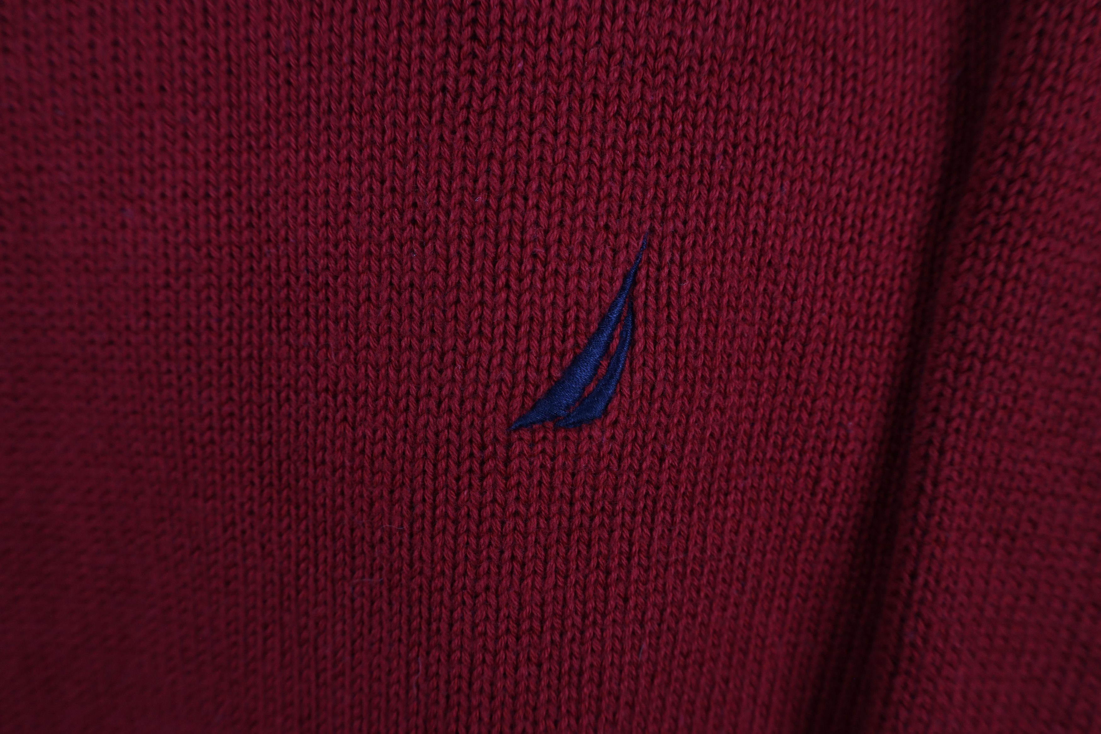Nautica × Vintage Vintage 90s Nautica Block Striped Knit Crewneck Sweater Size US S / EU 44-46 / 1 - 4 Thumbnail