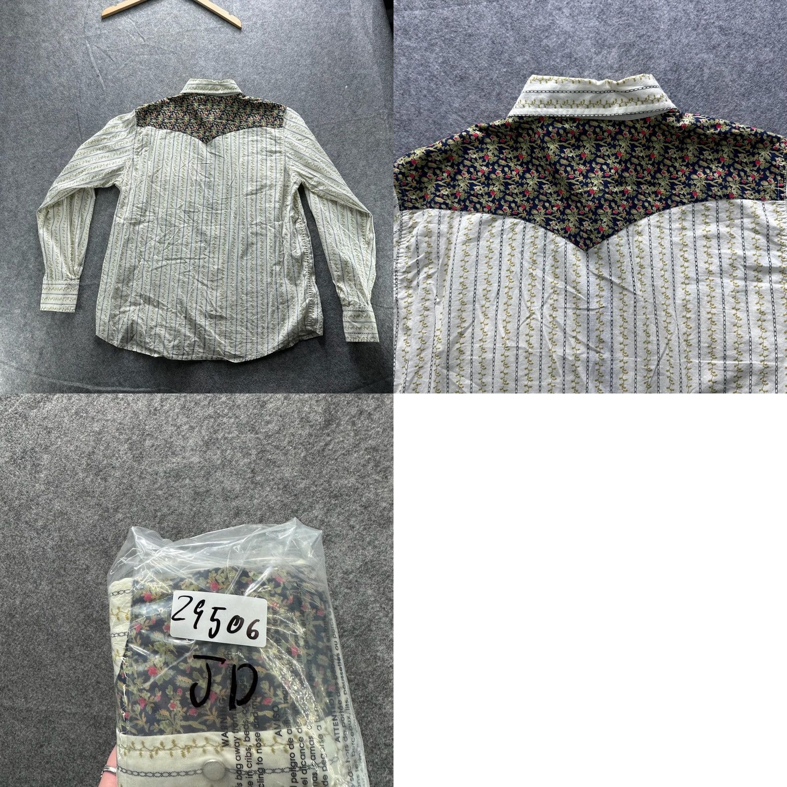 Vintage Southern Thread Shirt Mens M Western Pearl Snap Button Floral Long Sleeve Size US M / EU 48-50 / 2 - 8 Thumbnail