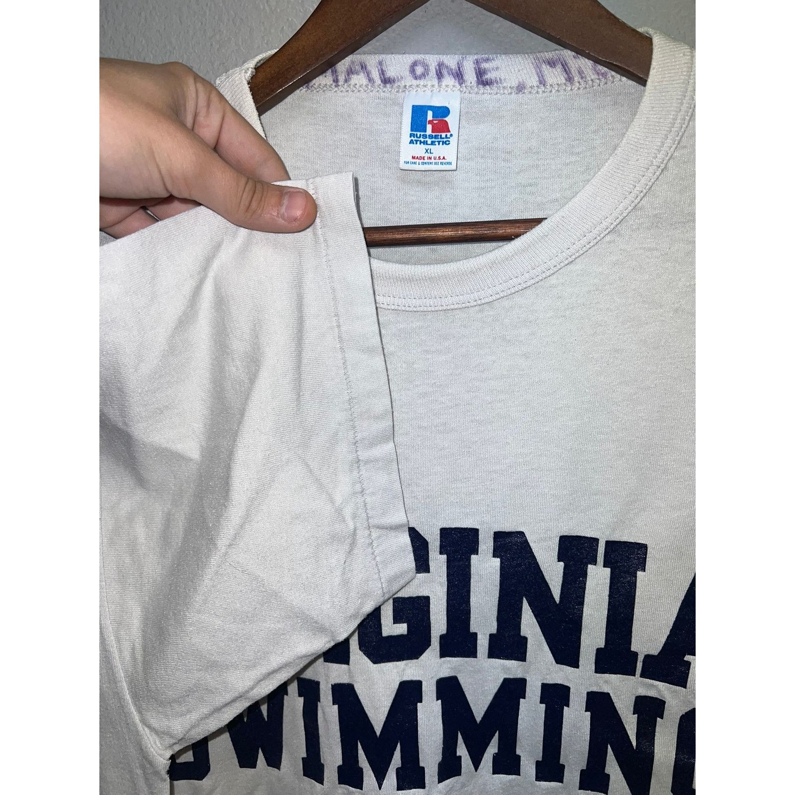 Russell Athletic Vintage Virginia Swimming Shirt College University 90s XL Size US XL / EU 56 / 4 - 4 Thumbnail