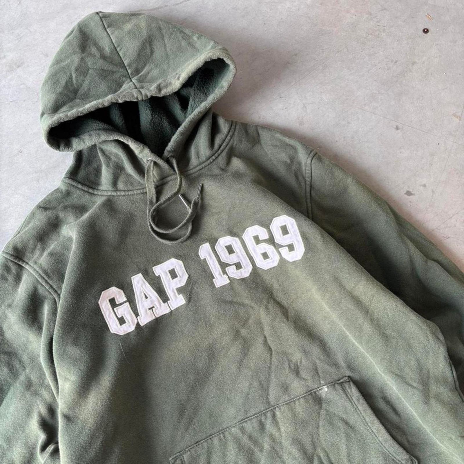 Gap Y2k green earthtone gap embroidered hoodie Size US L / EU 52-54 / 3 - 2 Thumbnail