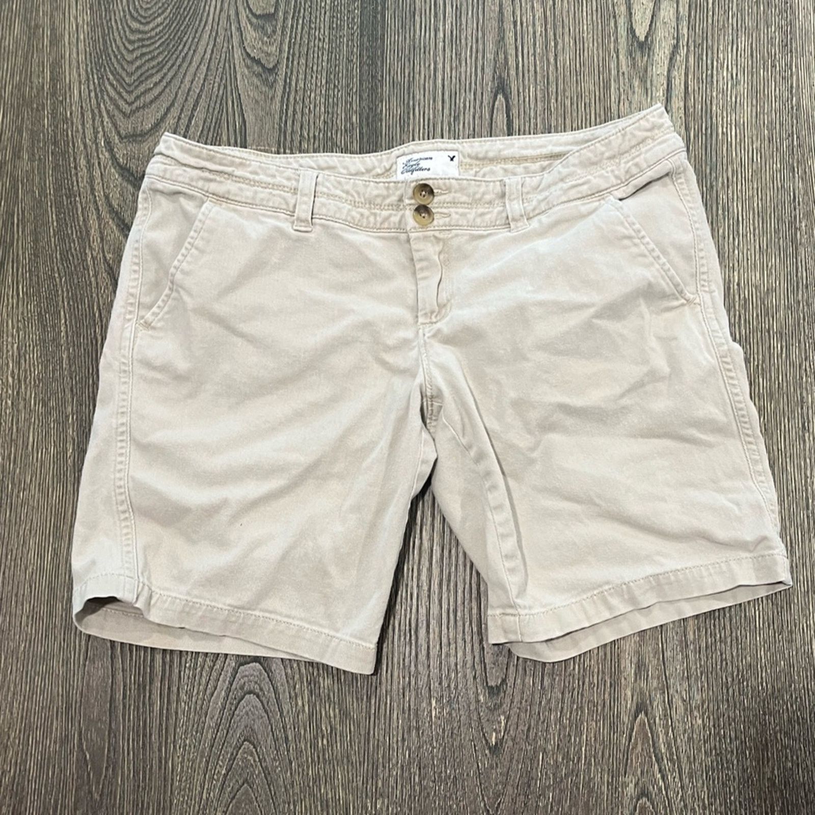 American Eagle Outfitters American Eagle Shorts Chino Flat Front Stretch Cotton Size 28" / US 6 / IT 42 - 1 Thumbnail