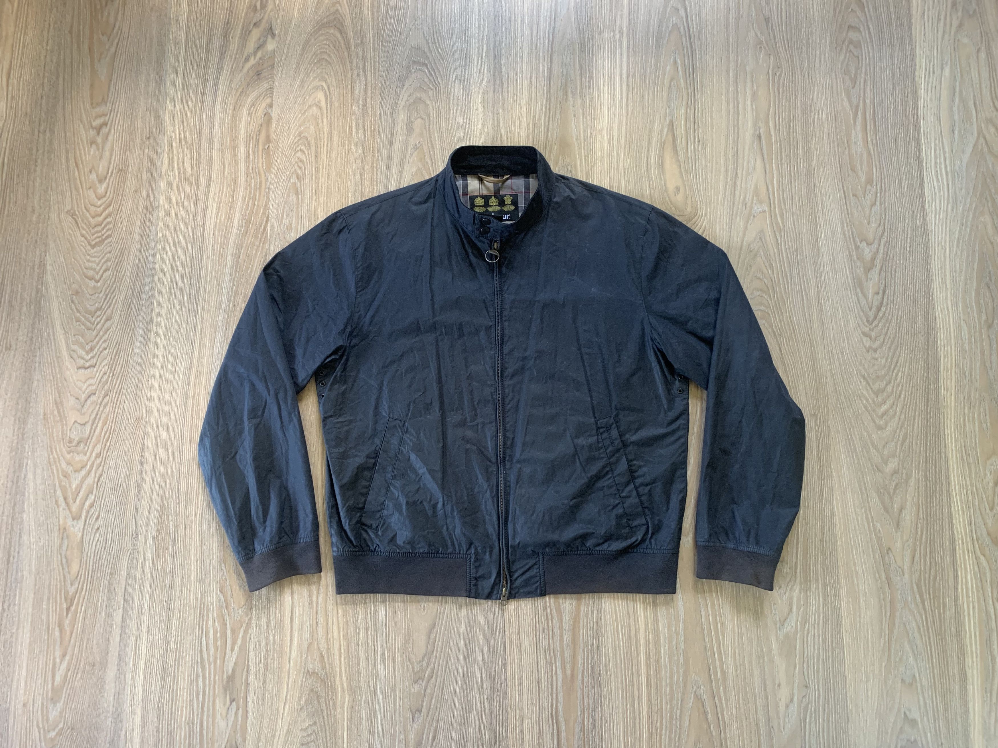 Barbour × Vintage Vintage Barbour Waxed Bomber Jacket Lightweight Royston Size US XXL / EU 58 / 5 - 1 Thumbnail