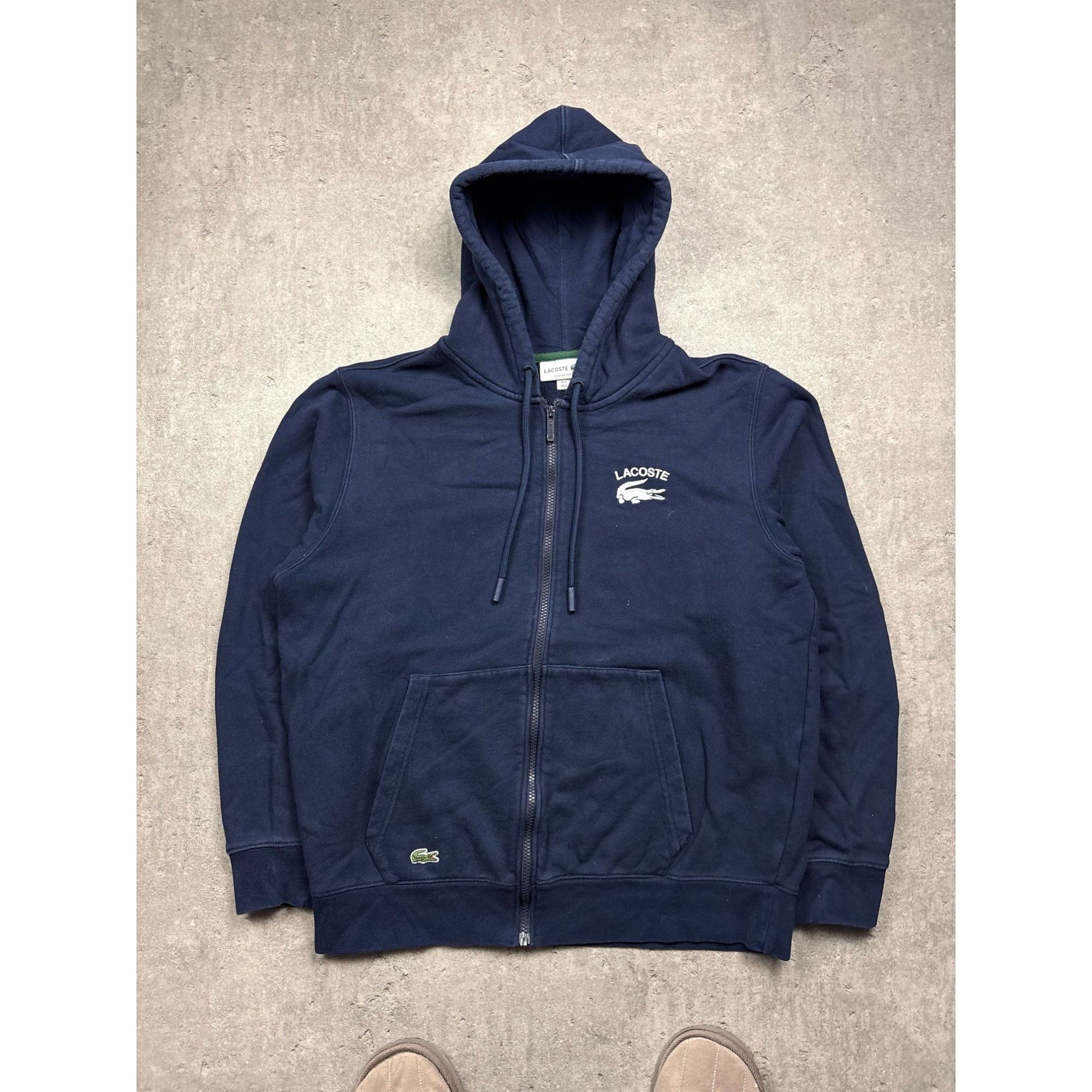 Lacoste Lacoste Mens Navy Blue Full-Zip Hoodie With Embroidered Logo Size US L / EU 52-54 / 3 - 1 Thumbnail