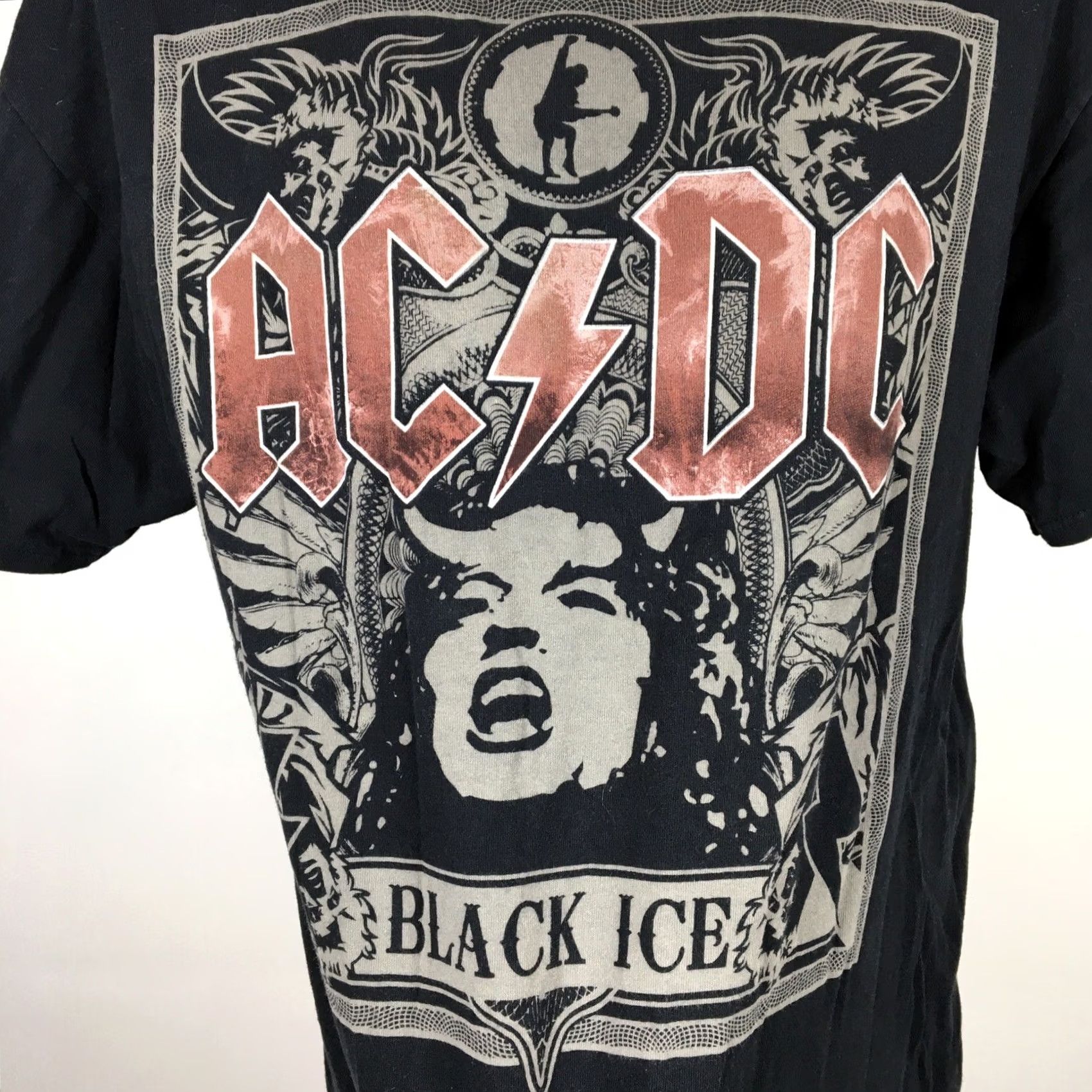 Vintage VINTAGE AC/DC Black Ice Distressed Concert Tour T-Shirt XL Black Souvenir Band Graphic Tee Men XL Size US XL / EU 56 / 4 - 3 Thumbnail