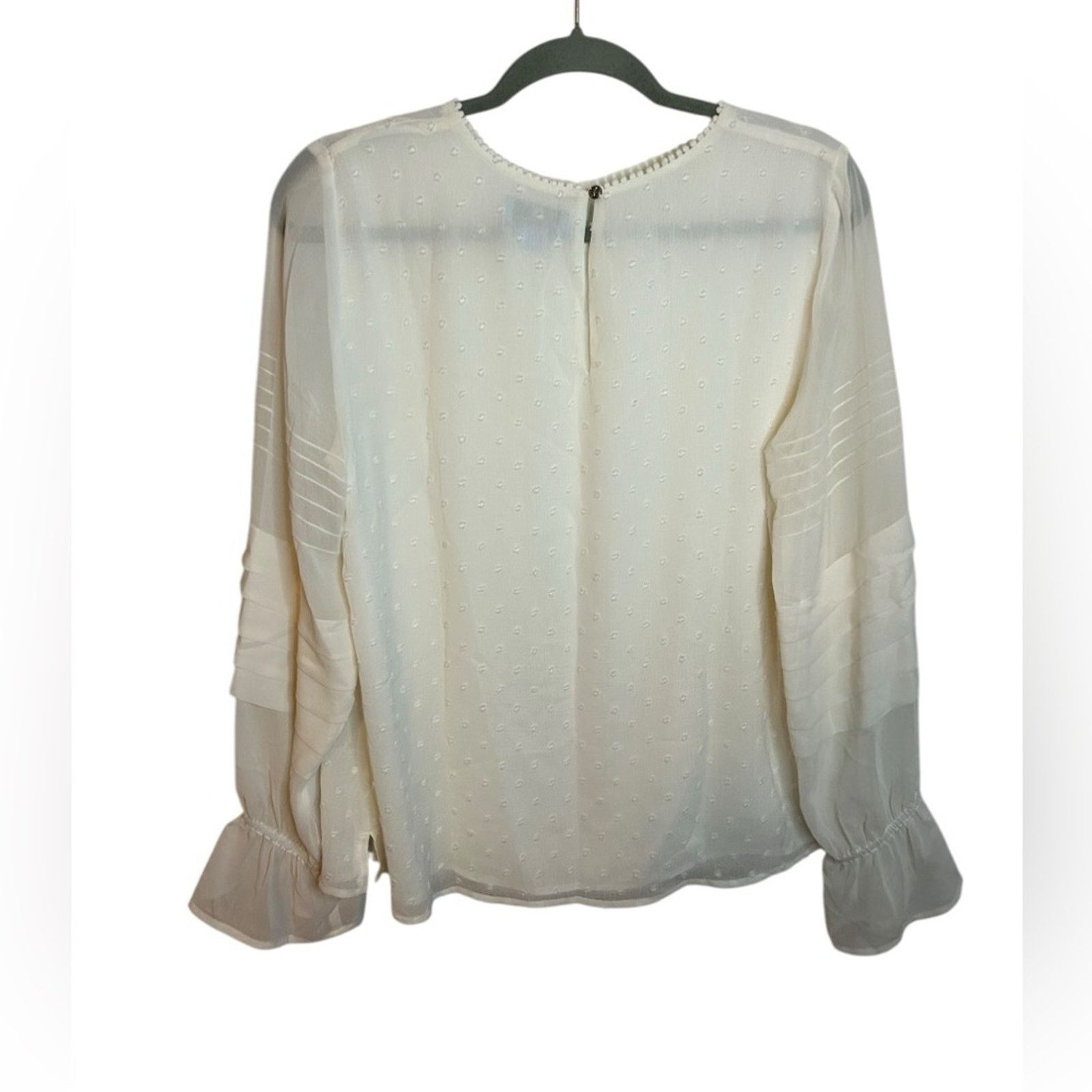 Other Cece White Swiss Dot Sheer Sleeve Blouse Size M / US 6-8 / IT 42-44 - 2 Thumbnail