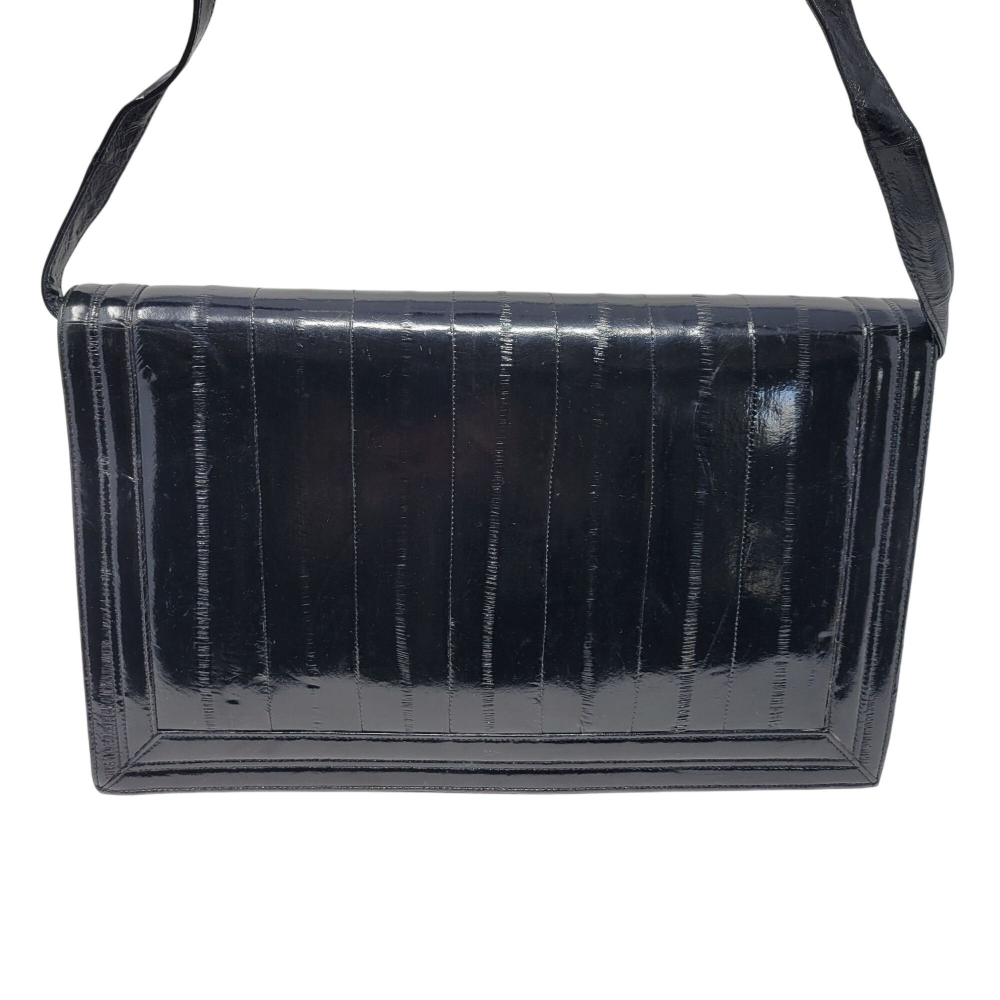 Vintage Vintage Womens Genuine Eel Skin Convertible Clutch Black Kor Size ONE SIZE - 2 Thumbnail