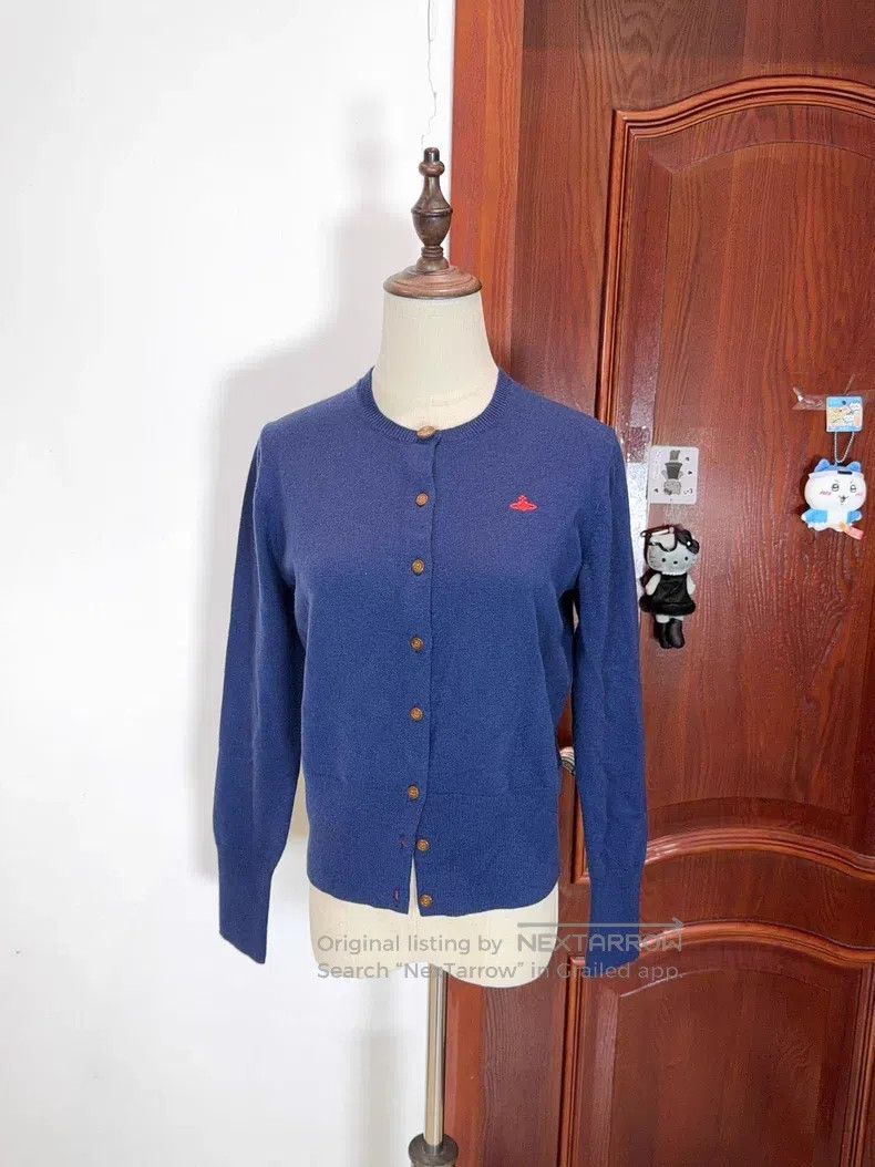 Vivienne Westwood Vivienne Westwood Blue Knit Wool Cardigan Size L / US 10 / IT 46 - 1 Thumbnail
