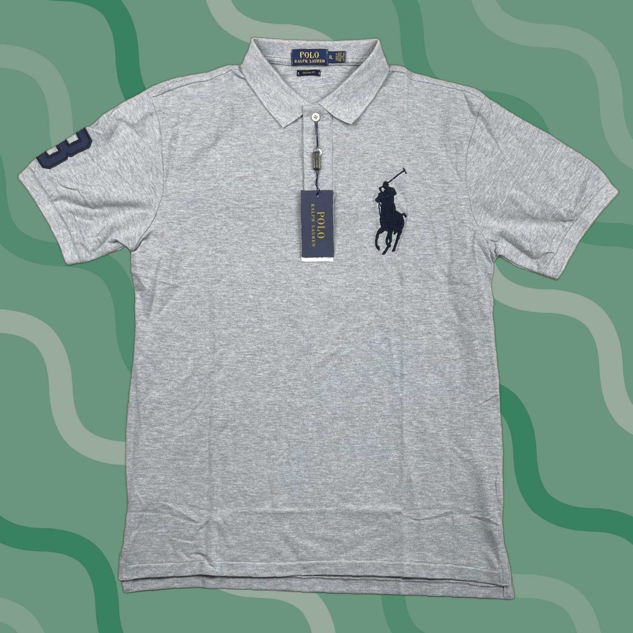 Polo Ralph Lauren Polo Ralph Lauren Men's Shirt XL Gray Collard Embroidered Big Pony Rugby NWT Size US XL / EU 56 / 4 - 1 Thumbnail