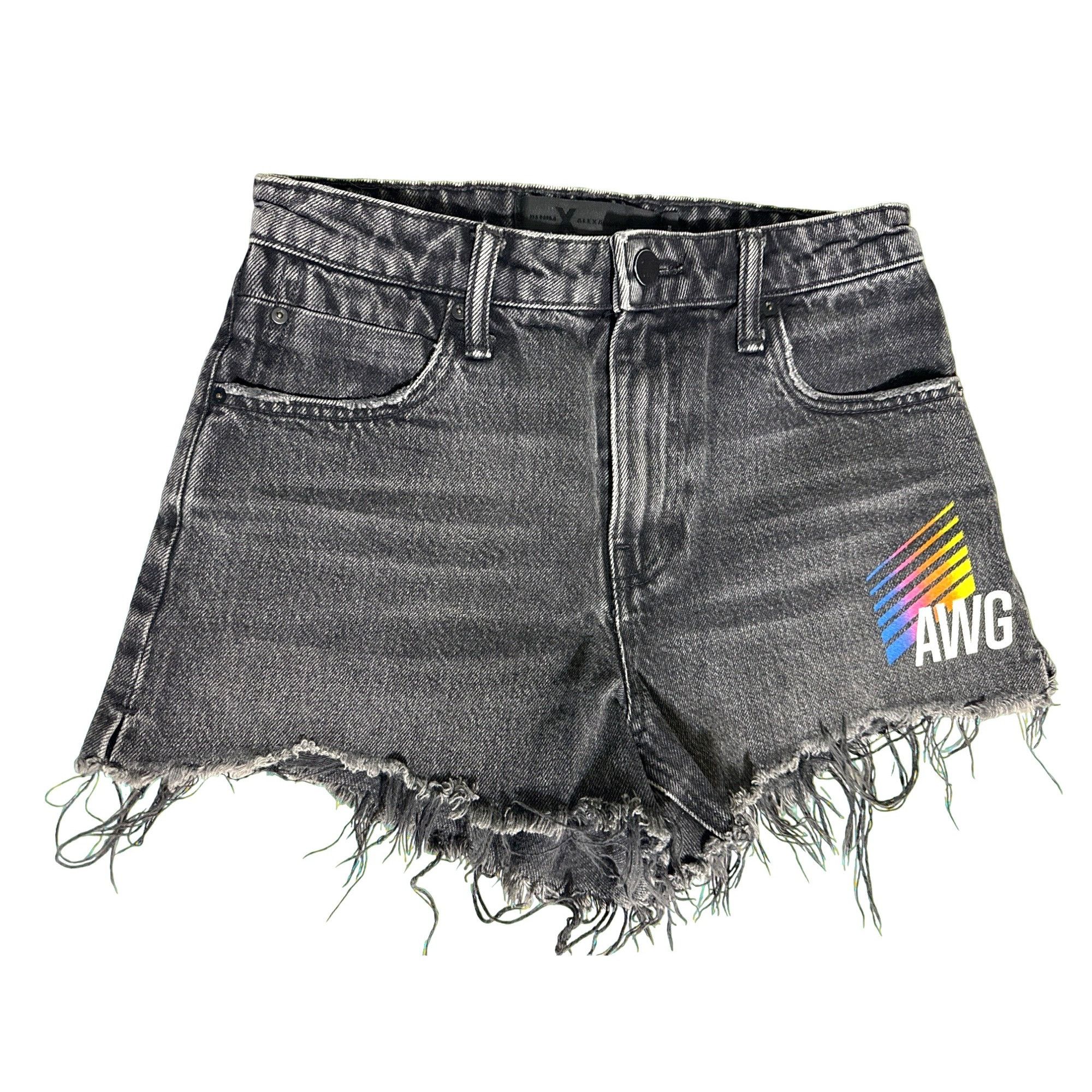 image of Alexander Wang Sponsored Wangover Bite Denim Short 24 in Black, Women's