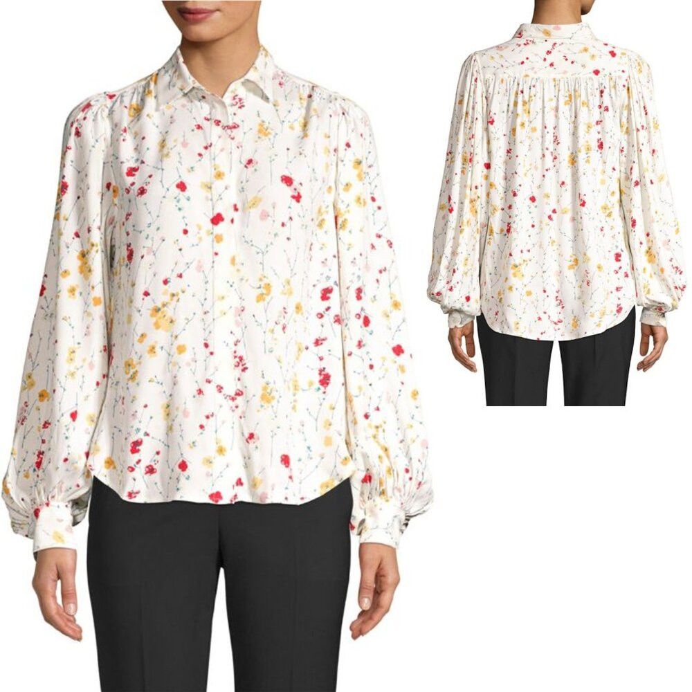 Equipment NWT New $295 Equipment Marcilly Floral Long Sleeve Shirt Bl Size XL / US 12-14 / IT 48-50 - 1 Thumbnail