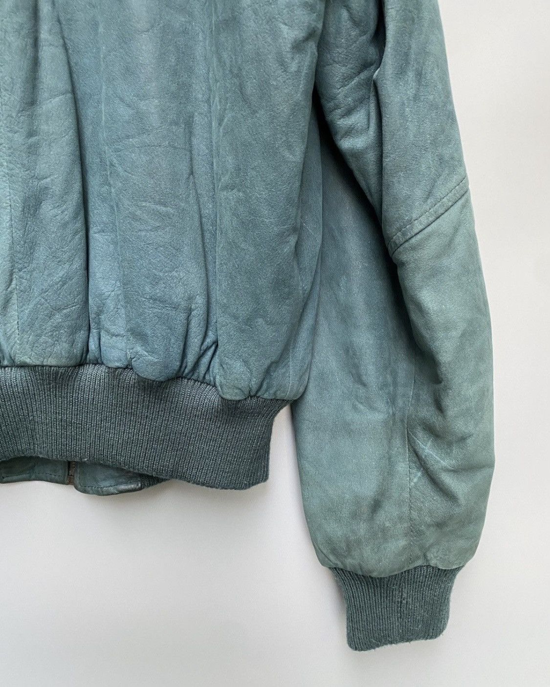1980s- Giorgio Armani- Embroidered Logo Suede Leather Bomber