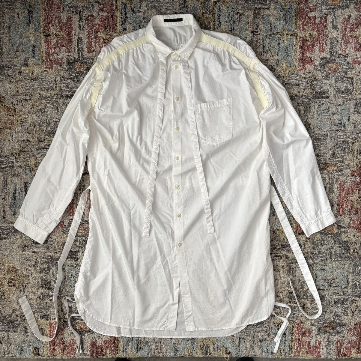 The Viridi-anne Pull Up Gathered Long Shirt cotton bondage strap gathered Size US M / EU 48-50 / 2 - 1 Thumbnail