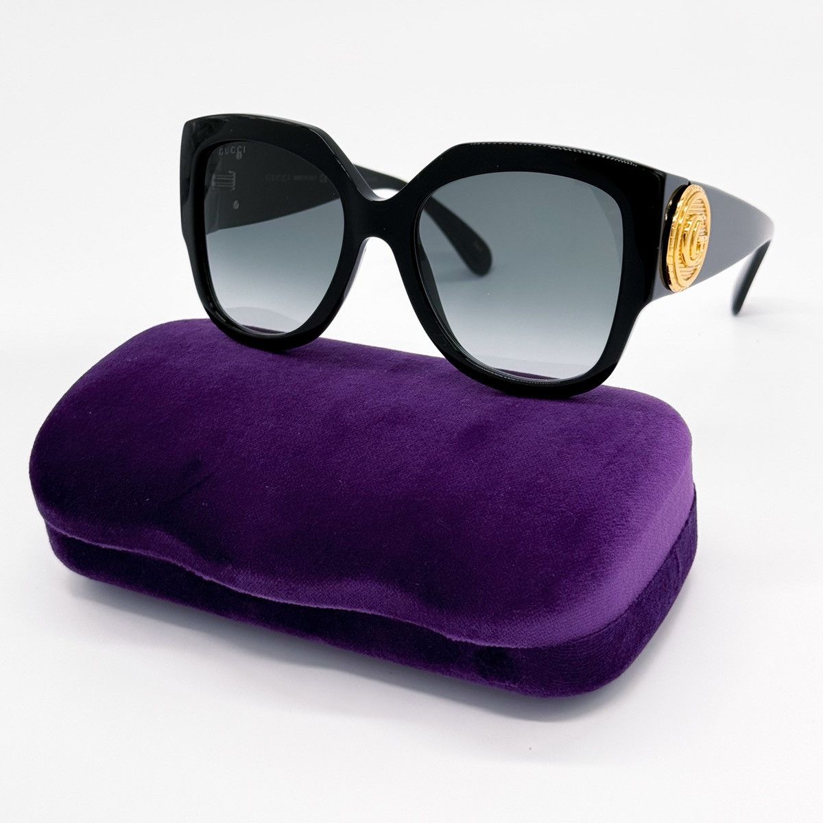 NEW GUCCI GG1407S 001 BLACK GREY WOMEN OVERSIZED SUNGLASSES
