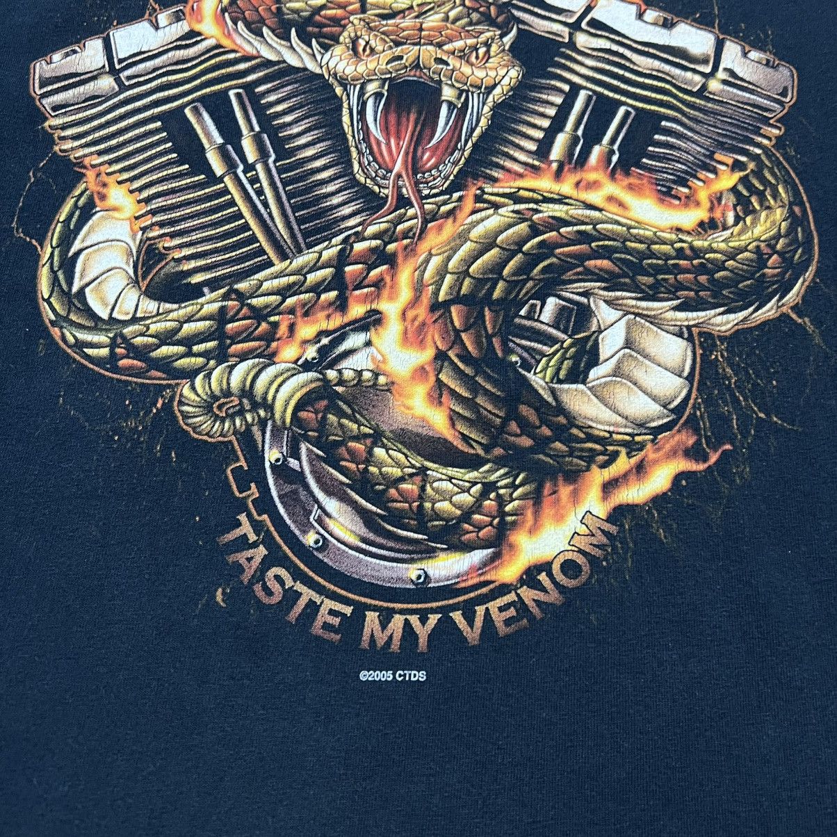 Vintage Vintage Biker Motorcycle T shirt Snake Flames Grunge Punk Size US XXL / EU 58 / 5 - 3 Thumbnail