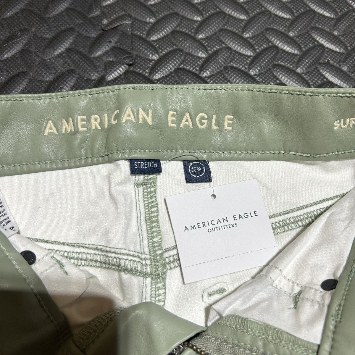 American Eagle Outfitters American Eagle Pants Vegan Leather High Rise Straight Sz 000 Size 24" / US 00 / IT 34 - 3 Thumbnail