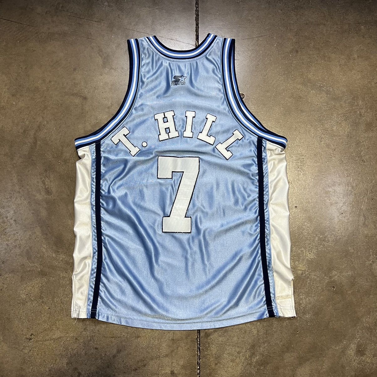 NCAA × Starter × Vintage Vintage 90s North Carolina UNC TarHeels Basketball Jersey #7 Size US L / EU 52-54 / 3 - 5 Thumbnail