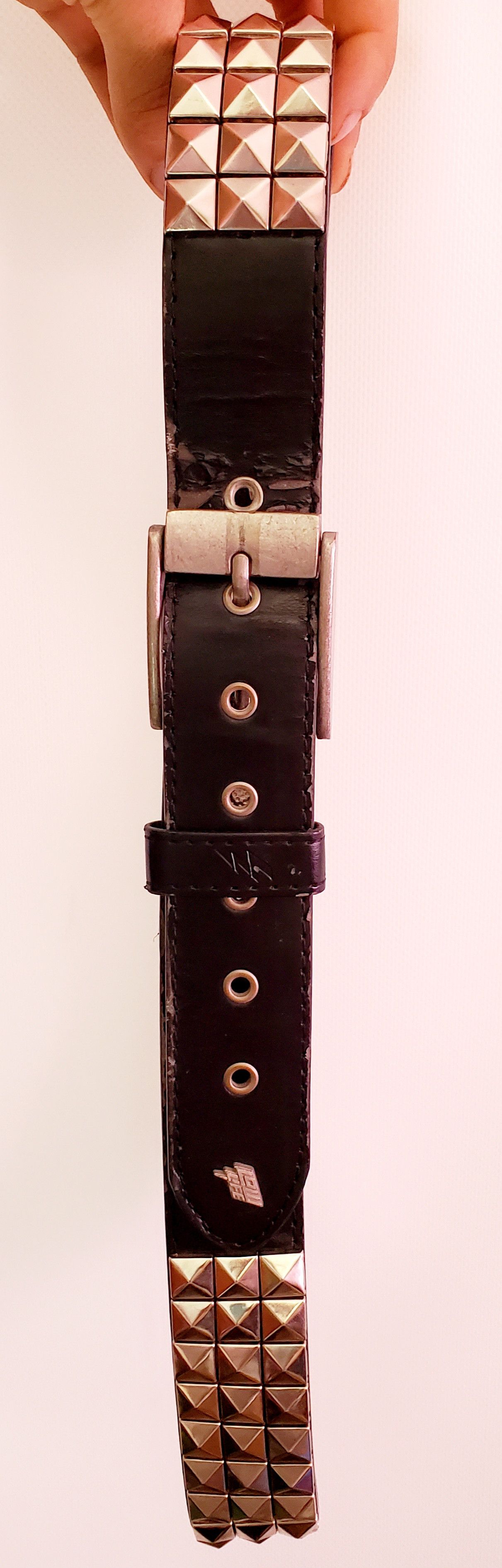 Japanese Brand × Vintage Vintage Y2K Pyramid Studdet Metal Punk Spikes Leather Belt Size ONE SIZE - 5 Thumbnail