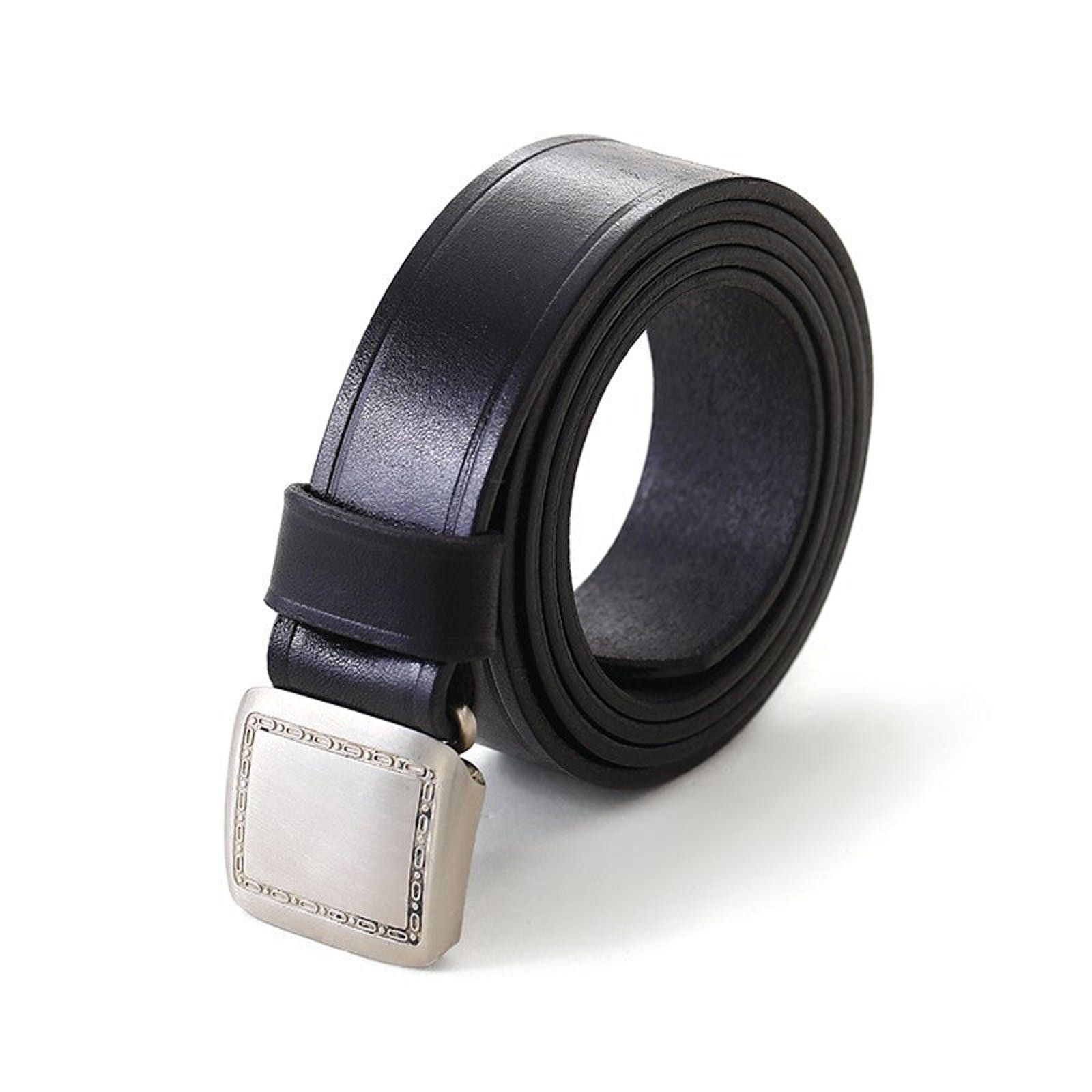 Leather Retro Workwear Cowhide Belt – Double-Sided, Handmade Size ONE SIZE - 6 Thumbnail