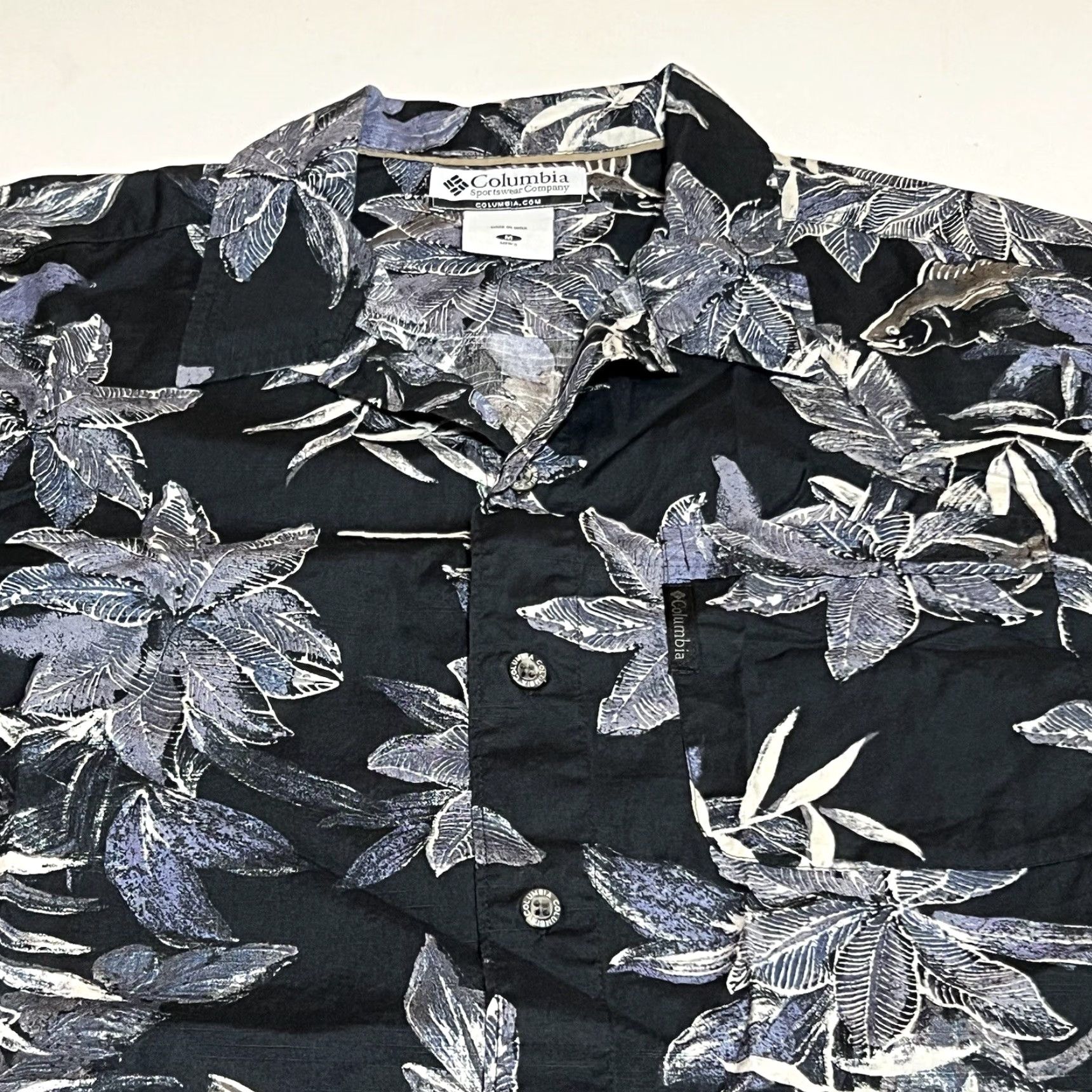 Gloverall Columbia Shirt Mens M Button Up Floral Fish Print Casual Size US M / EU 48-50 / 2 - 2 Thumbnail