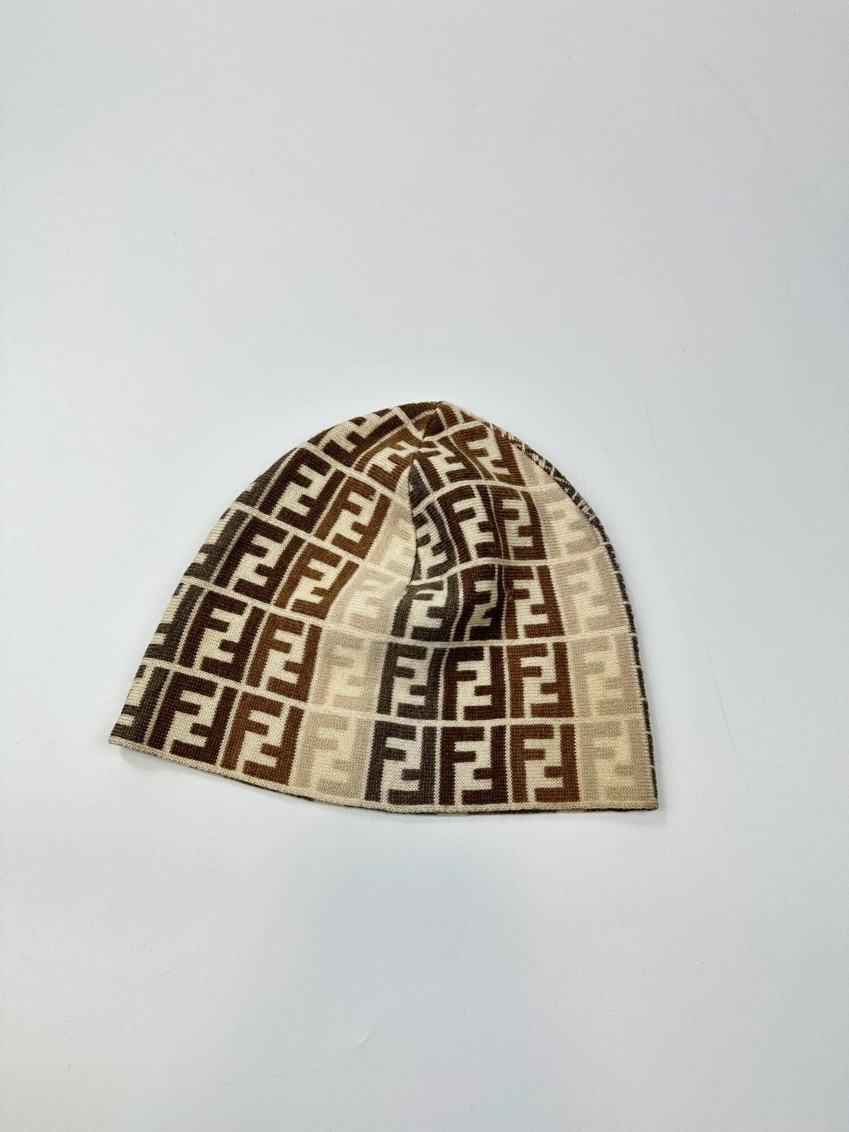 Fendi Fendi Multi Monogram Wool Beige Brown Beanie Size ONE SIZE - 1 Thumbnail