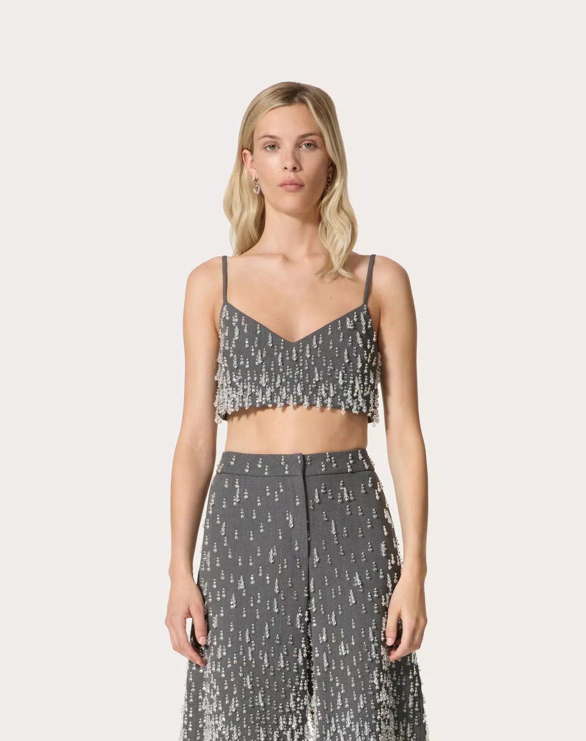 Valentino o1s1wg110426 Embroidered Active Gabardine Top in Multicolor Size M / US 6-8 / IT 42-44 - 5 Thumbnail