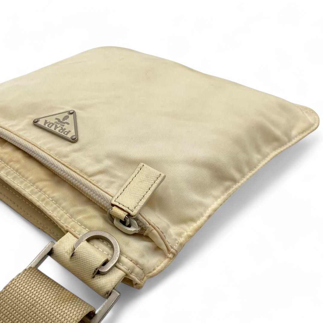 Prada Prada - Beige Handbag Shoulder Bag Nylon Triangle Logo Plate Size ONE SIZE - 5 Thumbnail