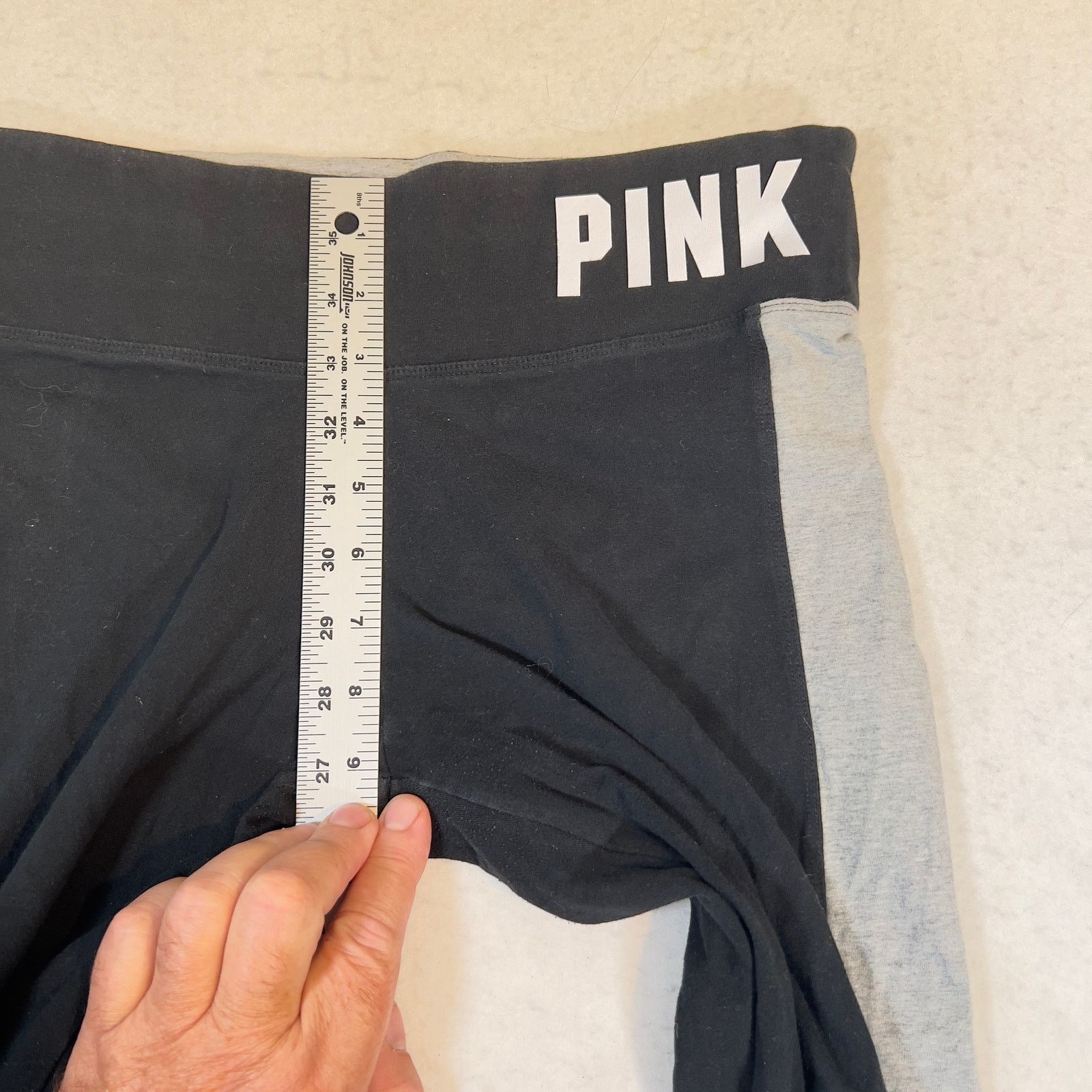 Pink PINK Victoria's Secret Yoga Pant Med Black Pink Logo Legging Size 29" - 9 Thumbnail