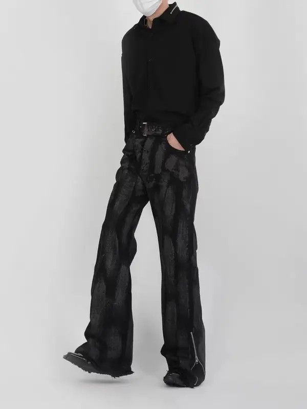 VIBE Vintage tie-dye washed wide-leg jeans Size US 34 / EU 50 - 2 Thumbnail