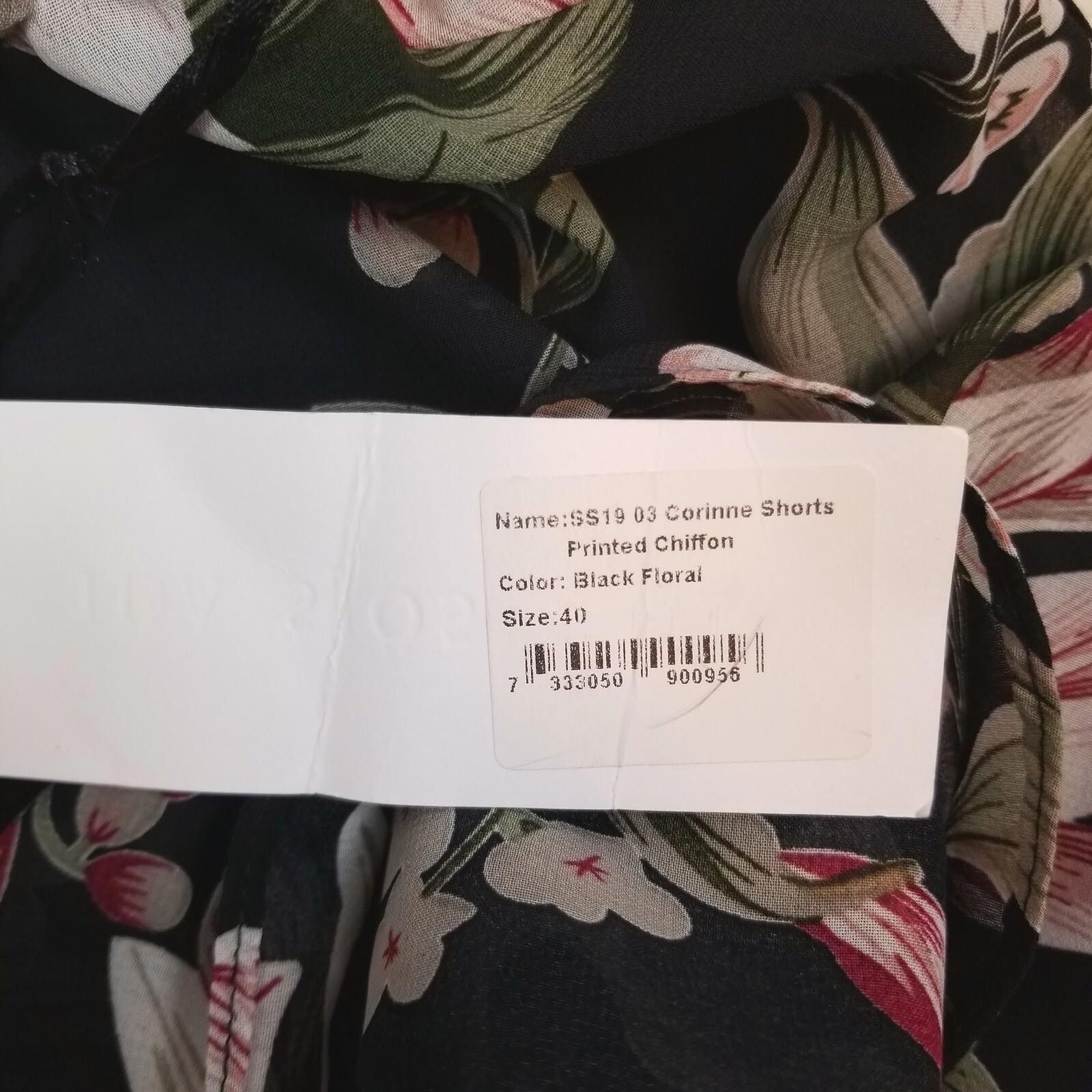 Other NWOT Ida Sjostedt Corinne Chiffon Shorts Black Floral EU 40 Size 32" / US 10 / IT 46 - 4 Thumbnail