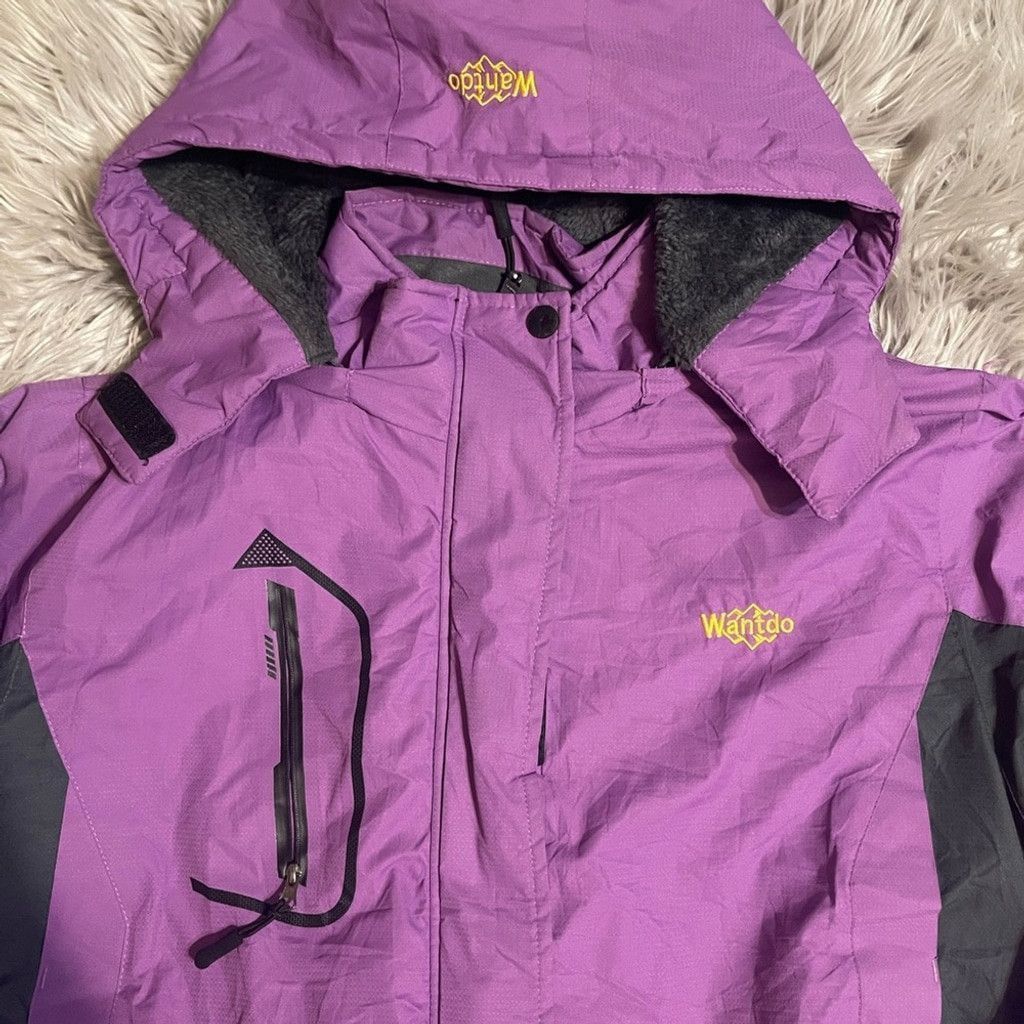 Christopher Wanton Wantdo Purple and Black Raincoat with Detachable Hood size L Size US L / EU 52-54 / 3 - 3 Thumbnail