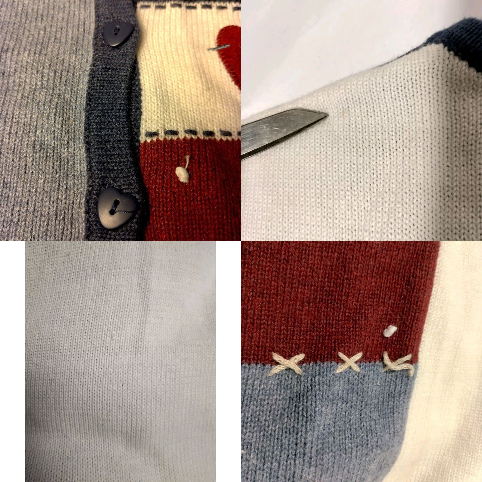 Croft & Barrow Croft & Barrow Women Cardigan USA Flag Patriotic Short Sleeve V-Neck Sweater Multicolor Patchwork Embroidered Heart Buttons Size S / US 4 / IT 40 - 10 Thumbnail