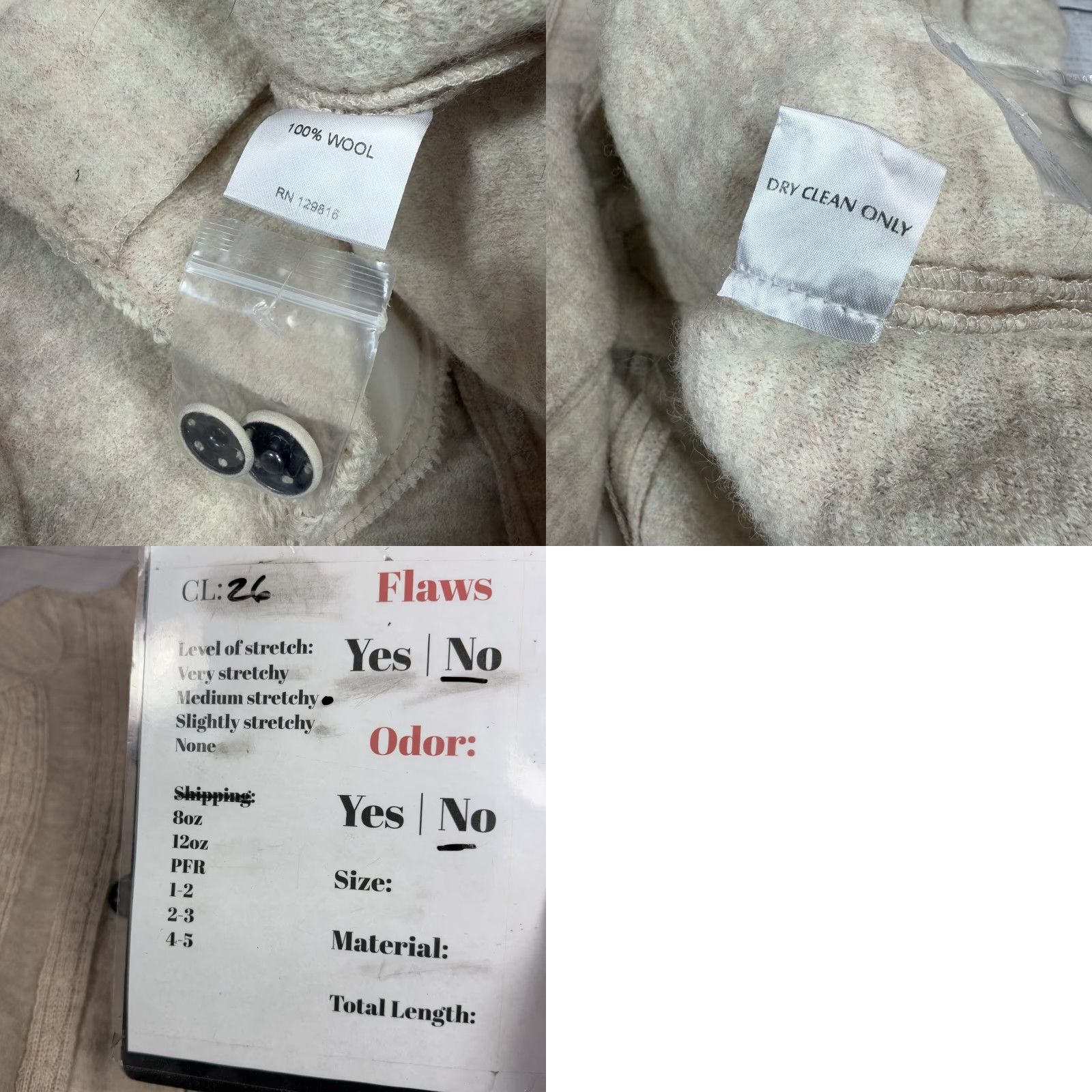 Vintage Venario Women's Beige Wool Cardigan Sweater Knit Trim Long Sleeve Sz S Size S / US 4 / IT 40 - 8 Thumbnail