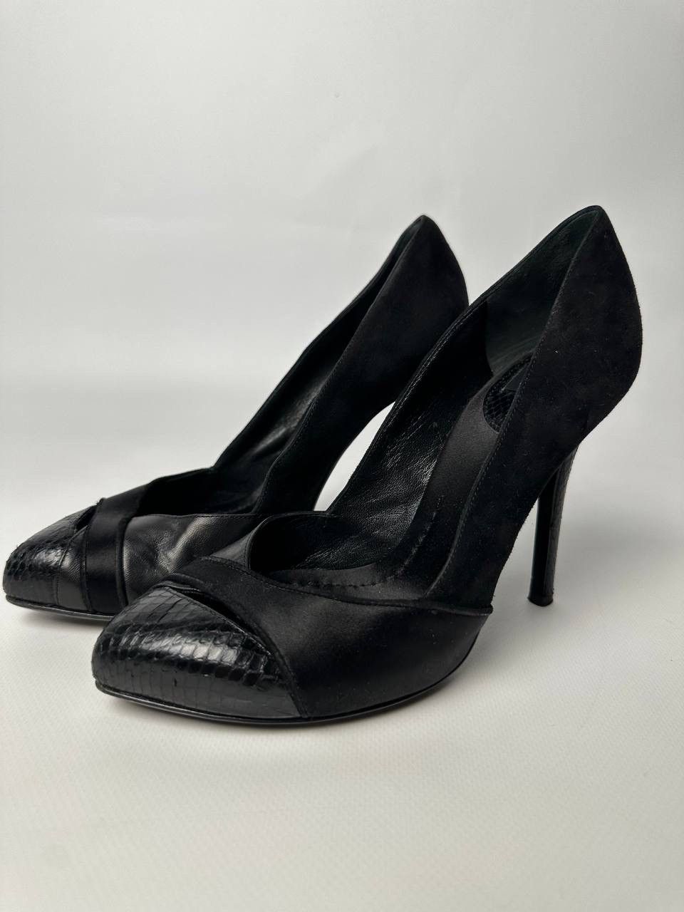 Dolce & Gabbana DOLCE&GABBANA Heels Snake Leather Details Black Size US 6 / IT 36 - 4 Thumbnail