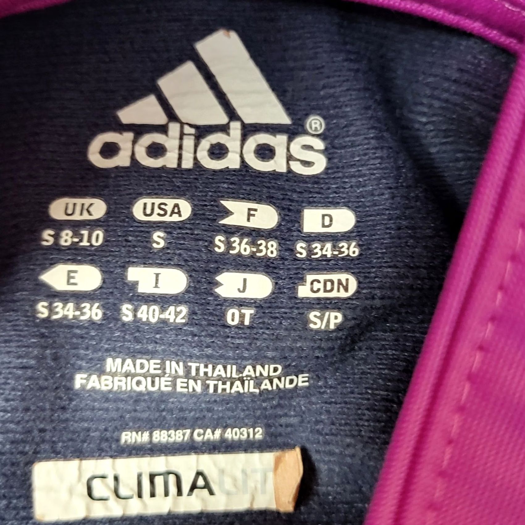 Adidas Adidas Track Jacket Womens Small Climalite Hooded Full Zip Striped Purple Navy Size S / US 4 / IT 40 - 4 Thumbnail