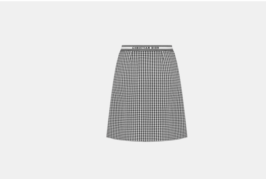 Dior o1w1db10525 344J10 Flared Miniskirt in Gray/Black Size 30" / US 8 / IT 44 - 1 Thumbnail