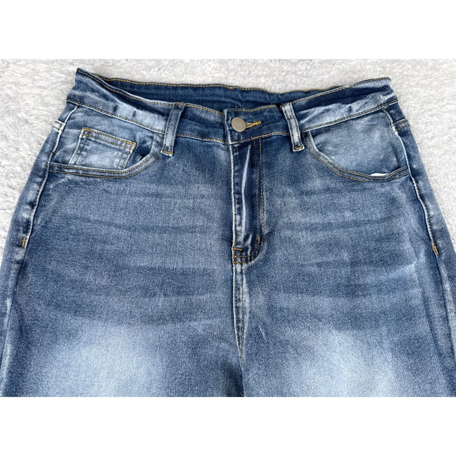 Chaps Chaps Jeans Women 27 Blue Denim Bootcut Distressed High Rise 27x29 Cotton Blend Size 27" / US 4 / IT 40 - 4 Thumbnail