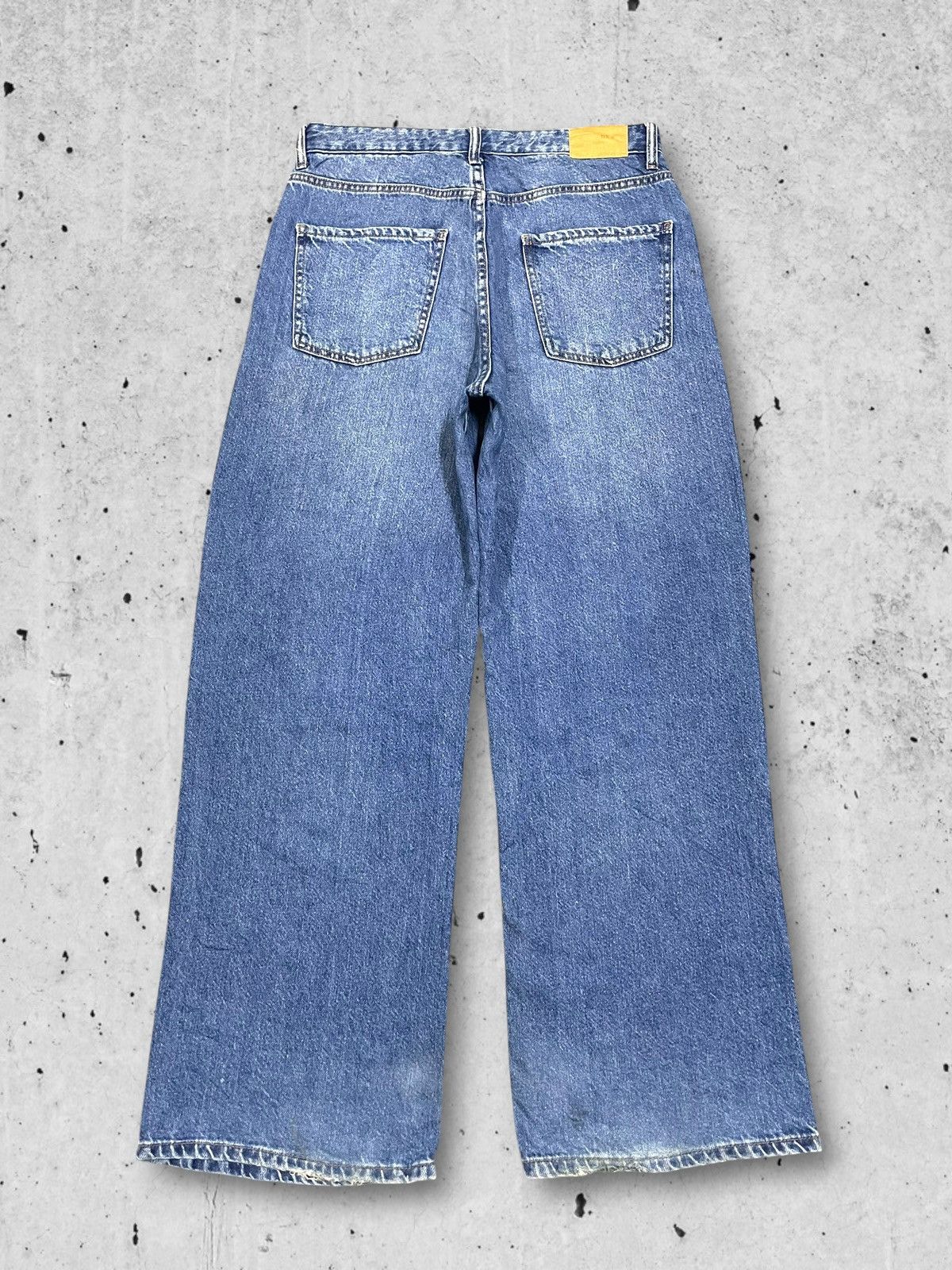 Japanese Brand Japanese Denim Baggy 90s Wide Leg Ripped Blue Straight Jeans Size US 30 / EU 46 - 4 Thumbnail