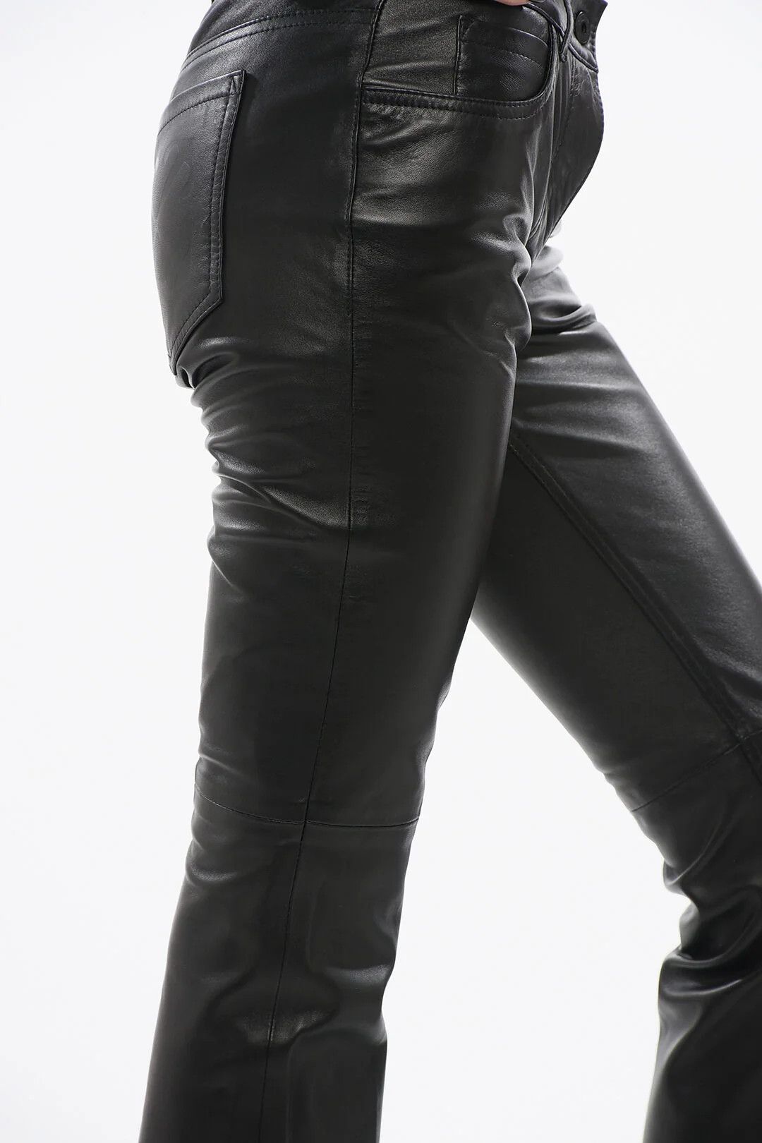 Off-White og1mm0426 Flared Leather Pant in Black Size 26" / US 2 / IT 38 - 3 Thumbnail