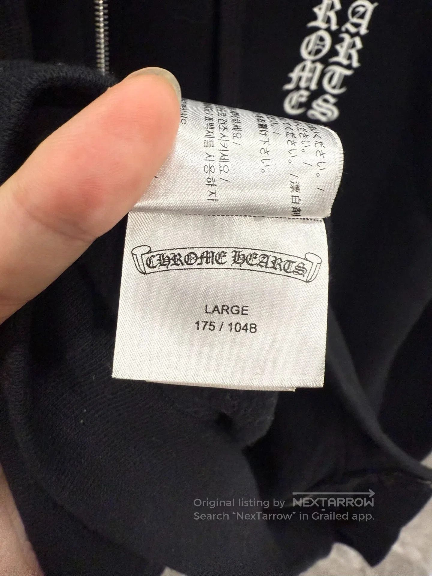 Chrome Hearts Chrome Hearts Black White Sanskrit Zip Hoodie. Size US L / EU 52-54 / 3 - 6 Thumbnail