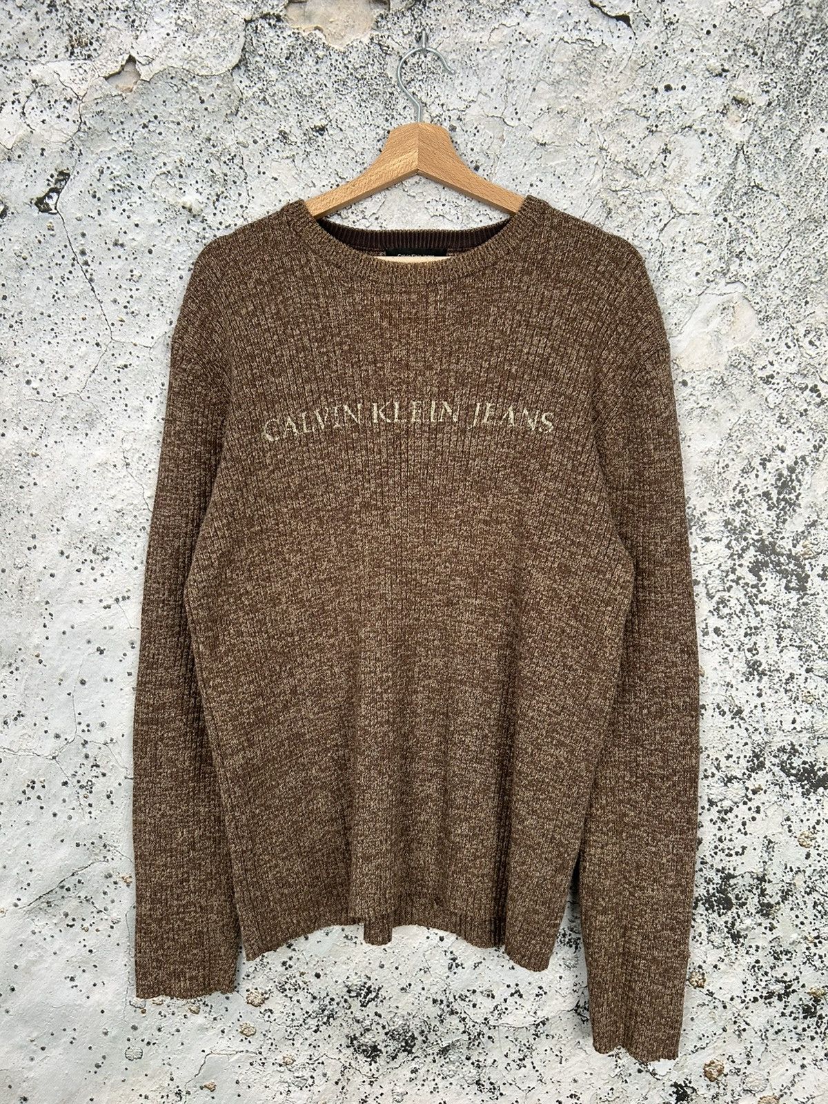 Calvin Klein Vintage Calvin Klein Jeans Brown Stripe Knit Sweater 90s Size US L / EU 52-54 / 3 - 1 Thumbnail