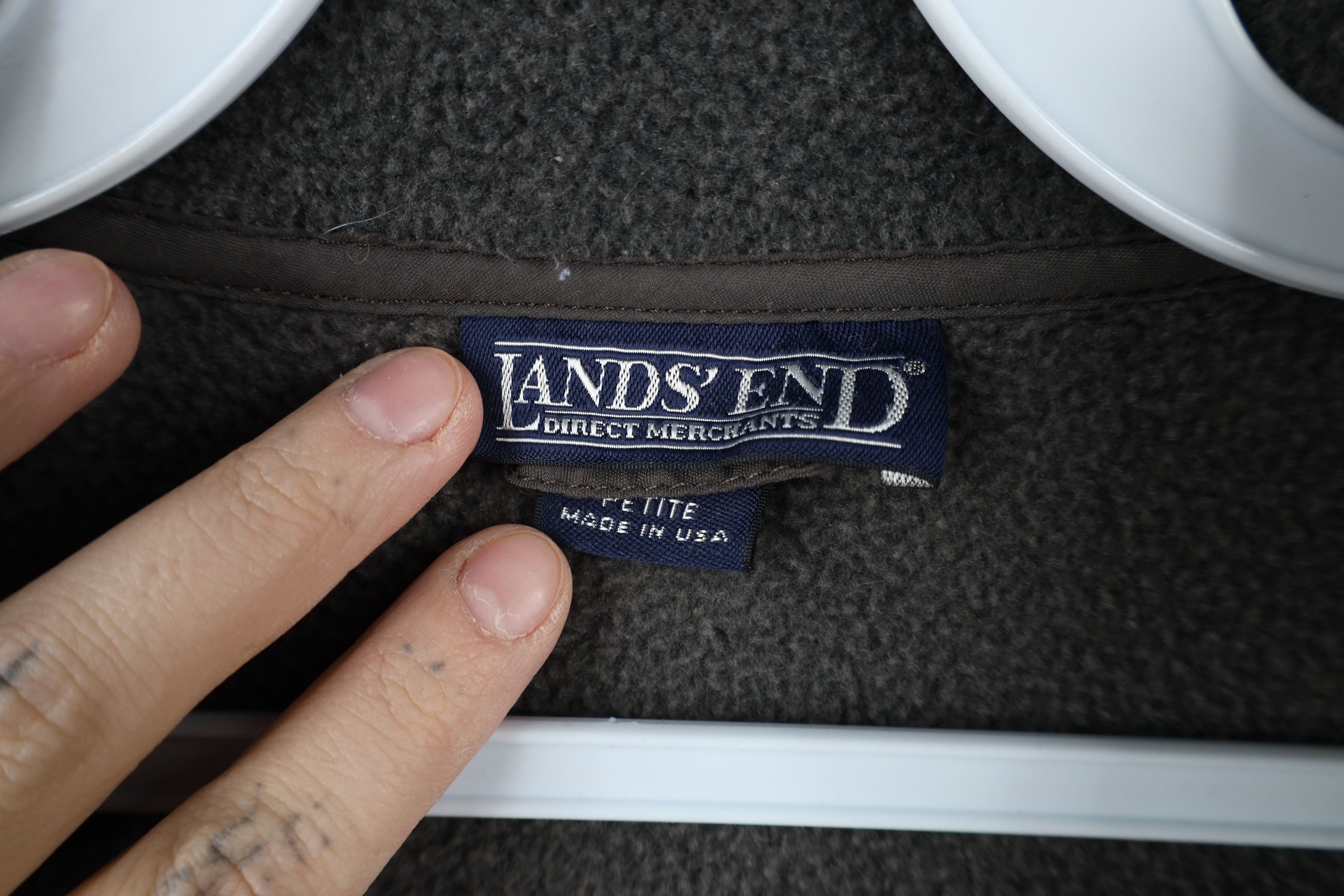 Lands' End × Vintage Vintage 90s Lands End Blank Fleece Vest Jacket Gray USA Size L / US 10 / IT 46 - 5 Thumbnail