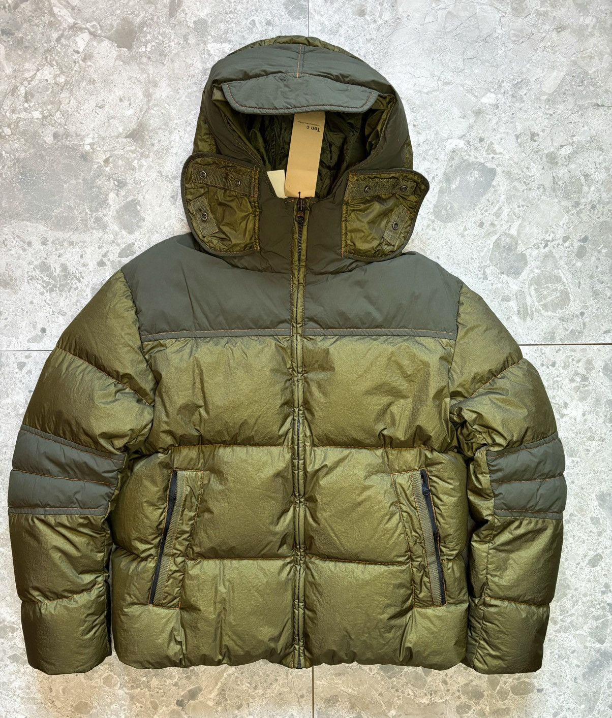 Ten C Ten c Mid Layer Down Jacket – Olive – Size 46 Size US M / EU 48-50 / 2 - 1 Thumbnail